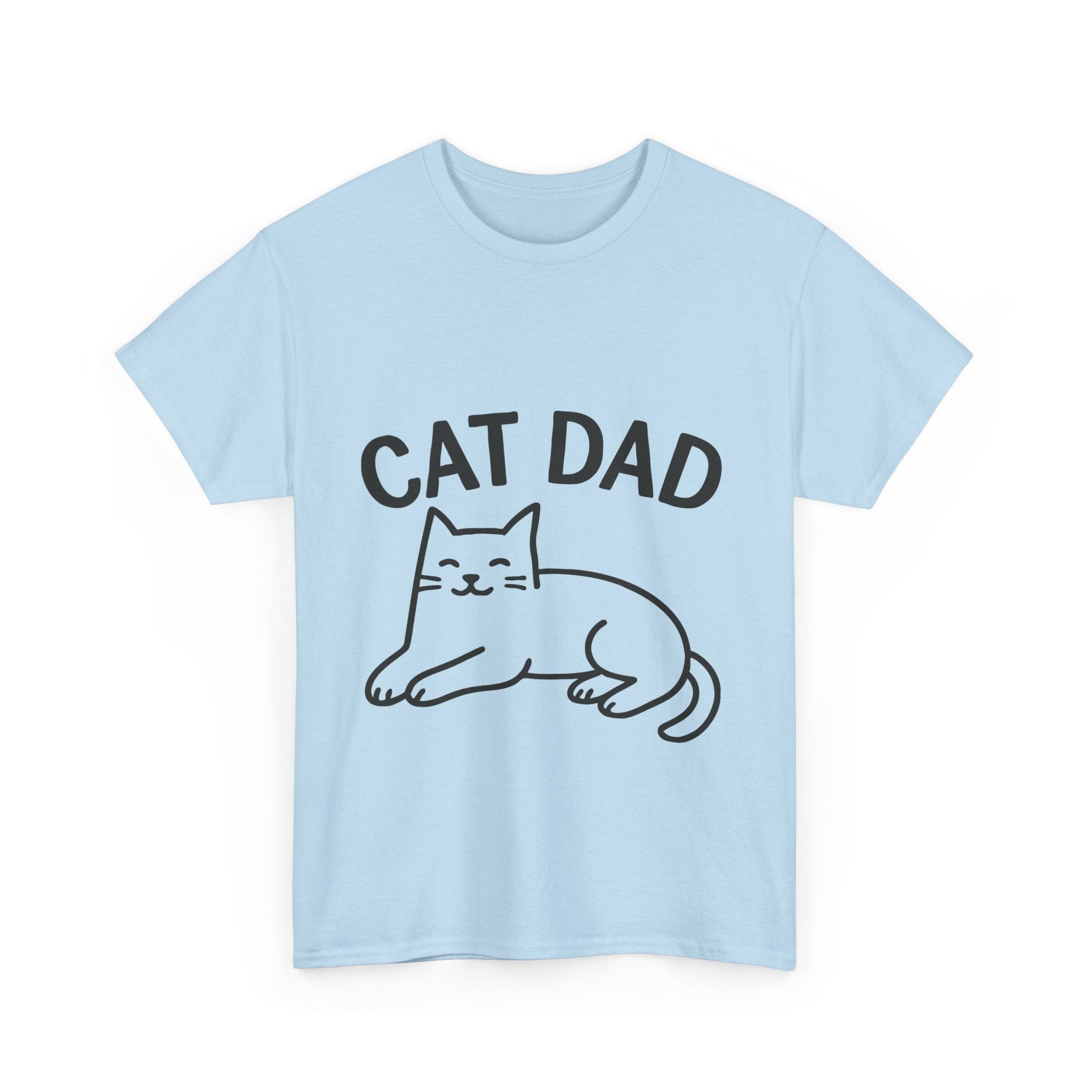 CAT DAD™ Minimal Line Art Tee – Chill Cat Energy - Cocolychee