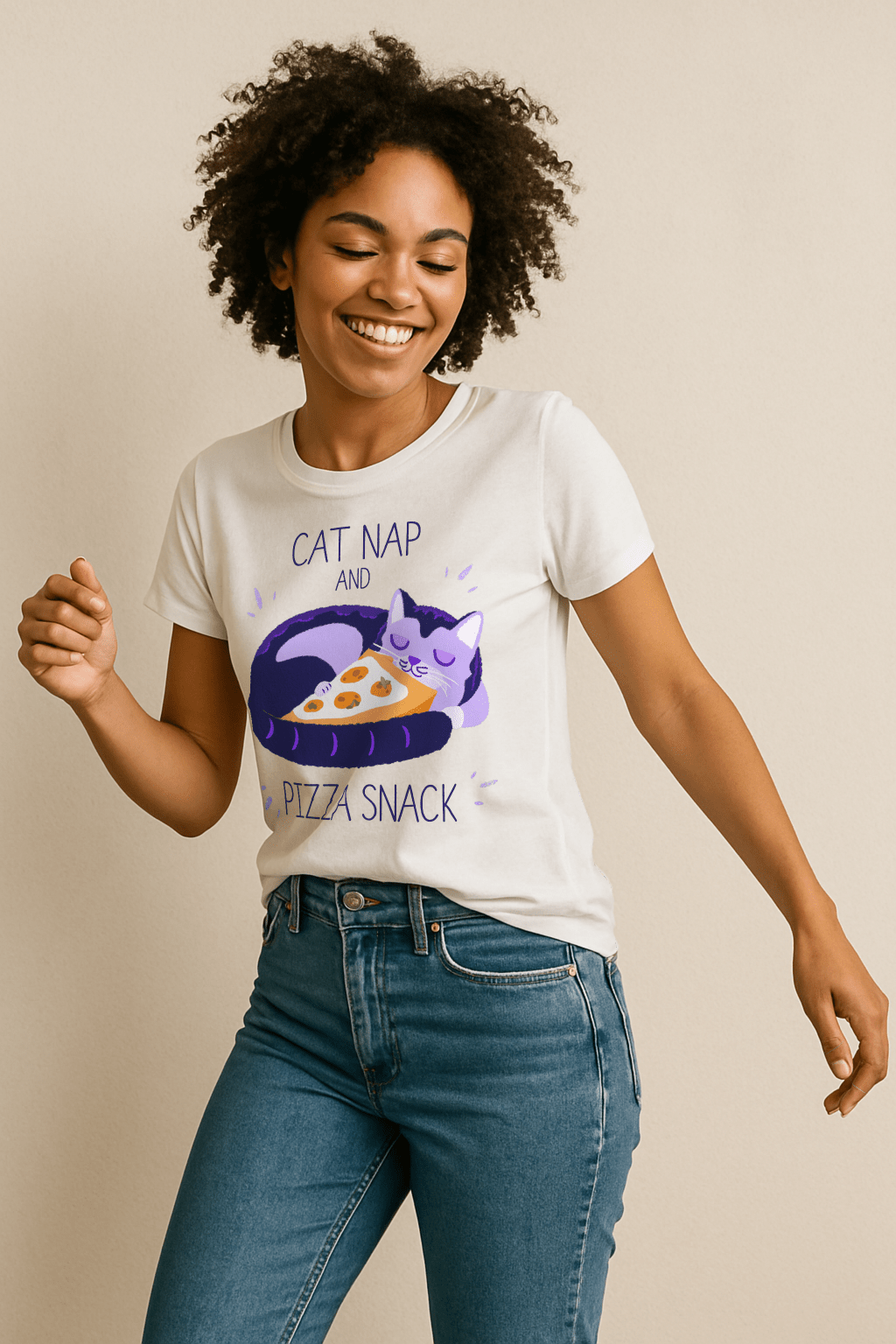 Cat Nap & Pizza Snack™ Pastel Edition Graphic Tee - Cocolychee