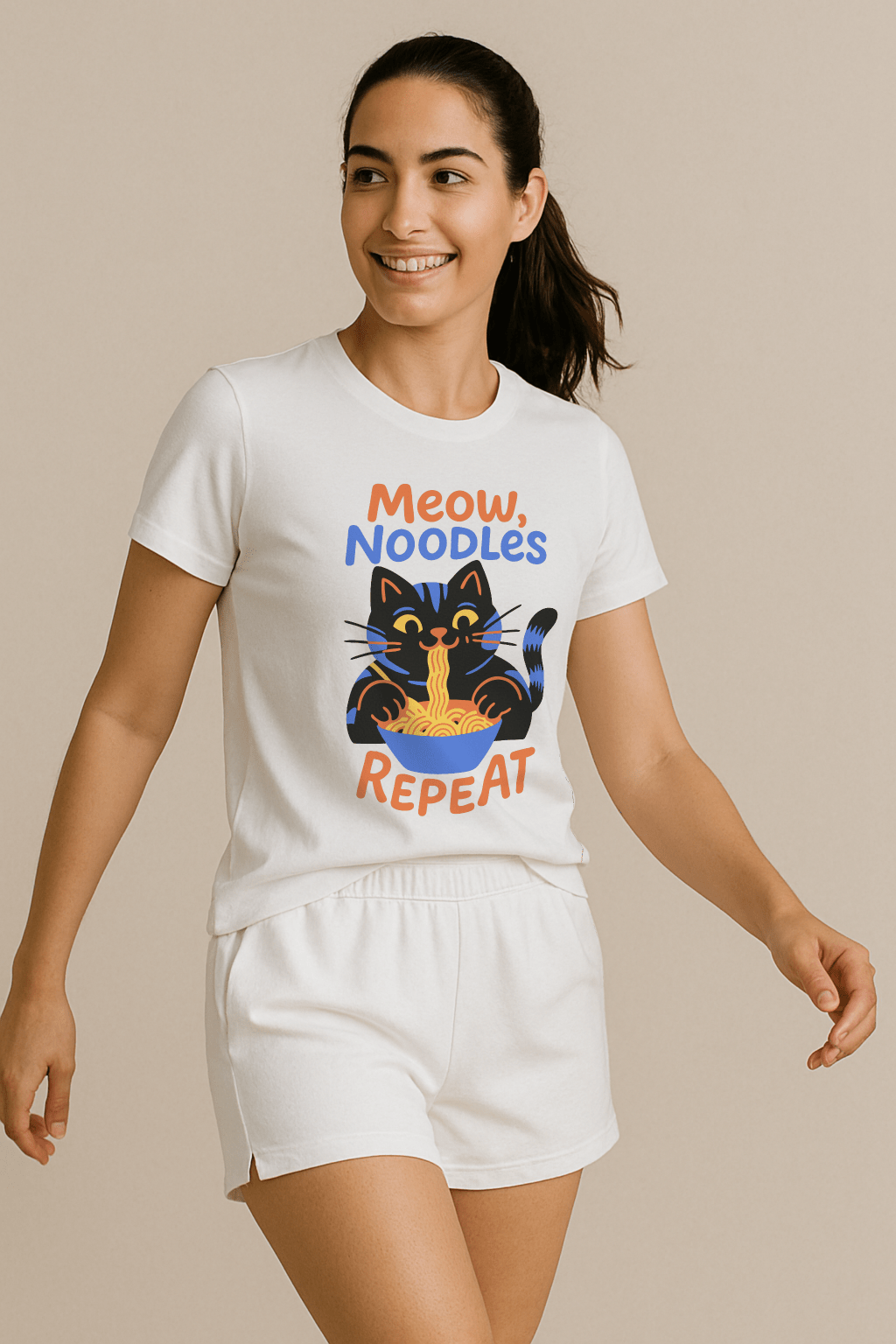 Meow, Noodles, Repeat™ Color Edition Graphic Tee - Cocolychee
