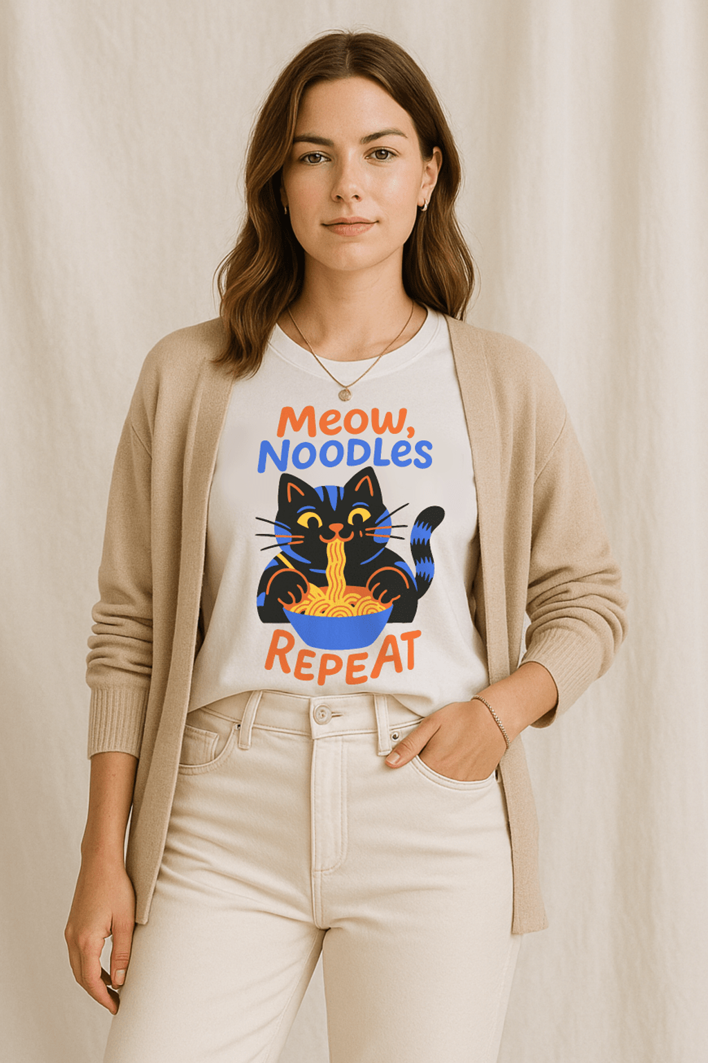 Meow, Noodles, Repeat™ Color Edition Graphic Tee - Cocolychee