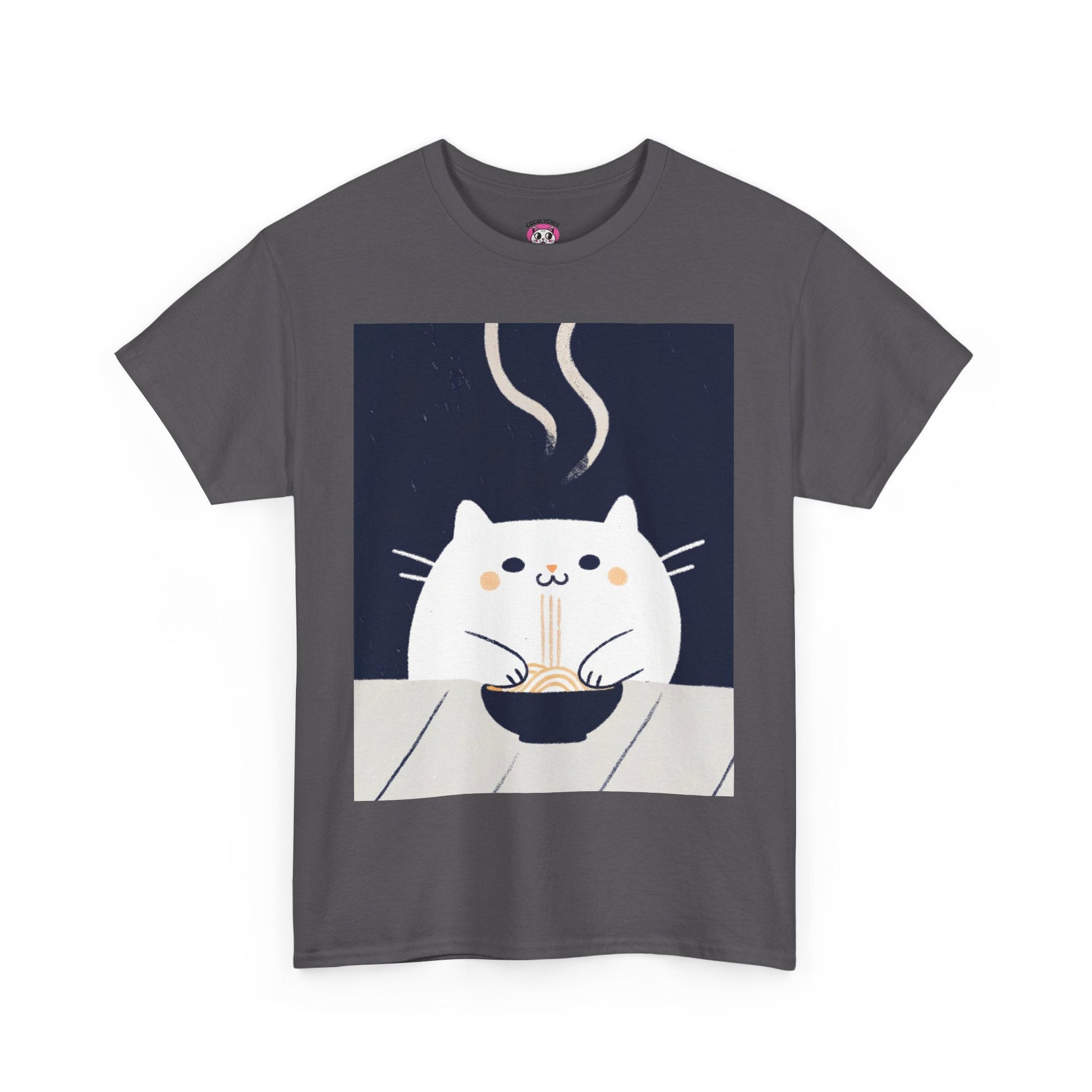 Midnight Slurp™ Cat & Noodle Graphic Tee - Cocolychee