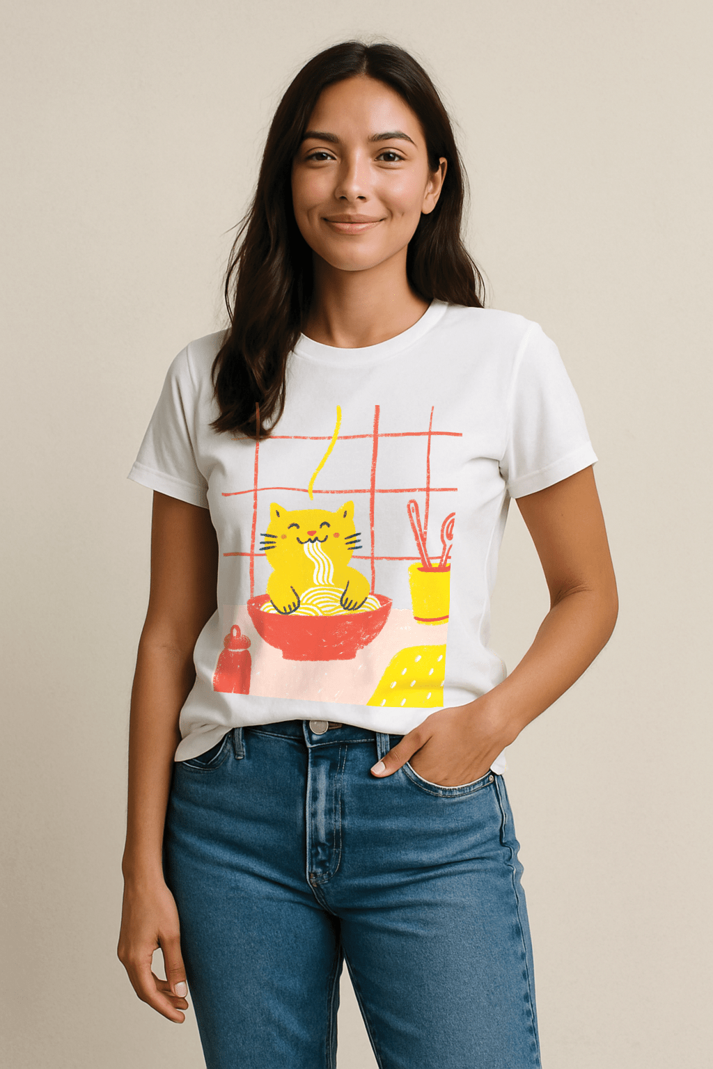 Noodle Neko™ Chalk Pastel Edition Graphic Tee - Cocolychee