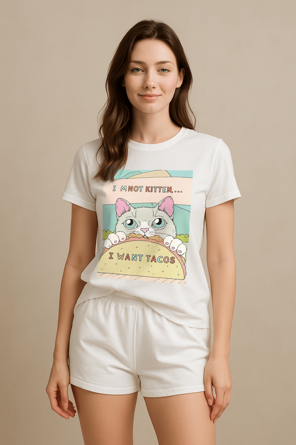 Not Kitten Around™ I Want Tacos Pastel Edition Graphic Tee - Cocolychee