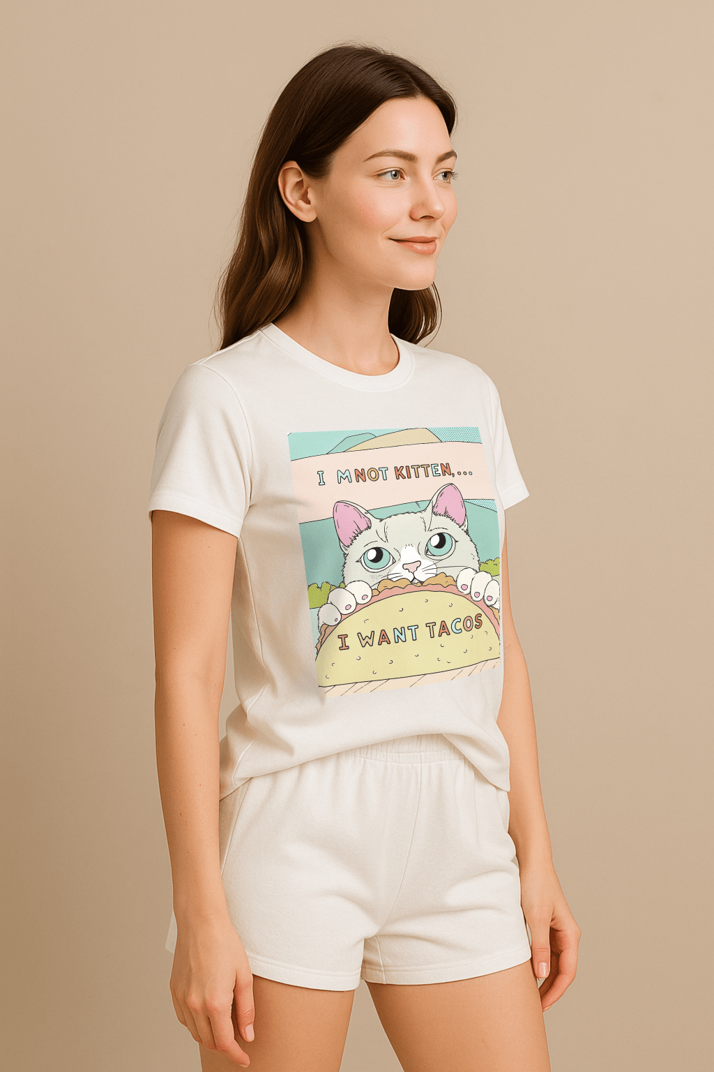 Not Kitten Around™ I Want Tacos Pastel Edition Graphic Tee - Cocolychee