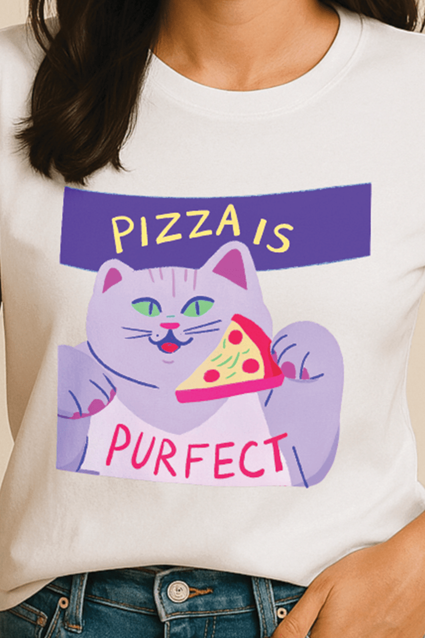 Pizza Is Purrfect™ Pastel Edition Graphic Tee - Cocolychee