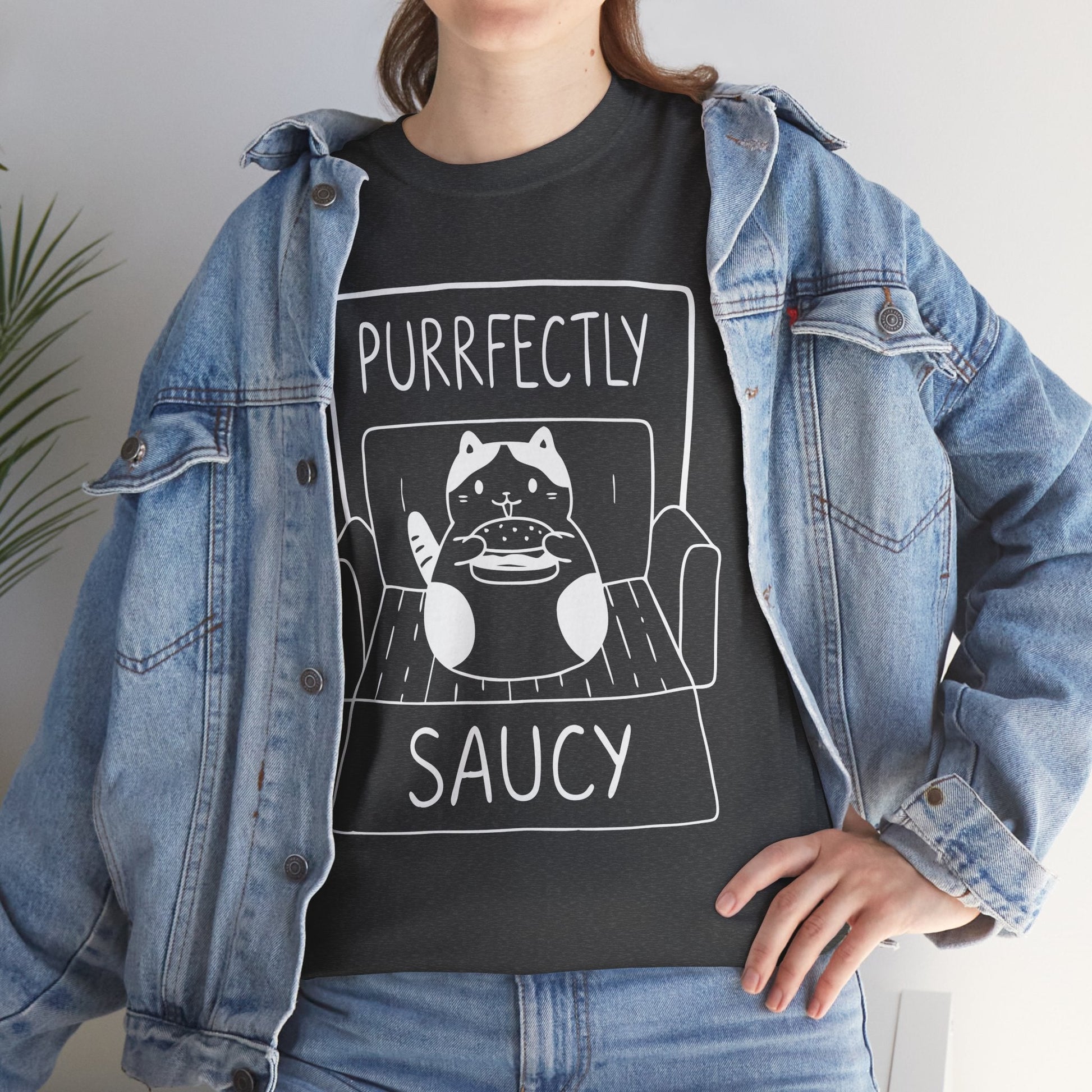 Purrfectly Saucy™ Cat & Burger Graphic Tee - Cocolychee