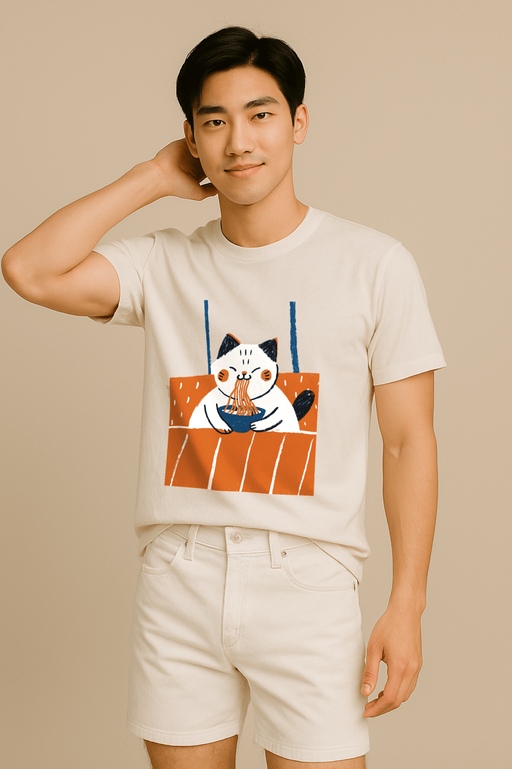 Window Ramen Kitty™ Chalk - Draw Graphic Tee - Cocolychee