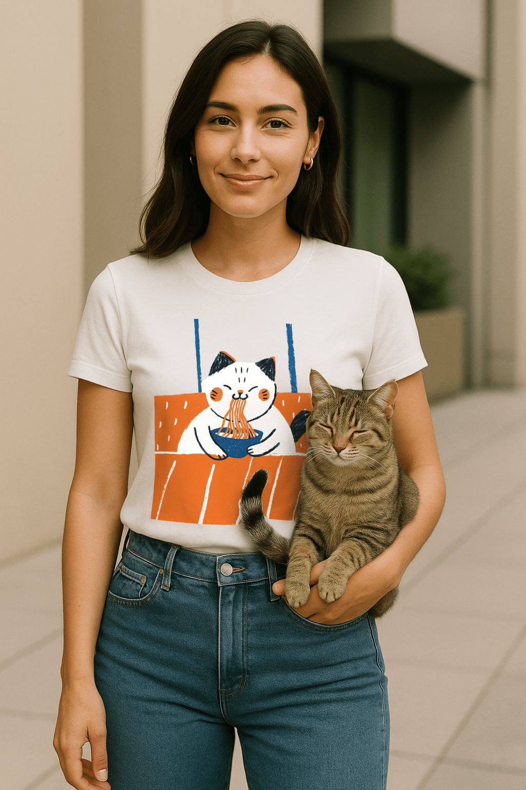 Window Ramen Kitty™ Chalk - Draw Graphic Tee - Cocolychee