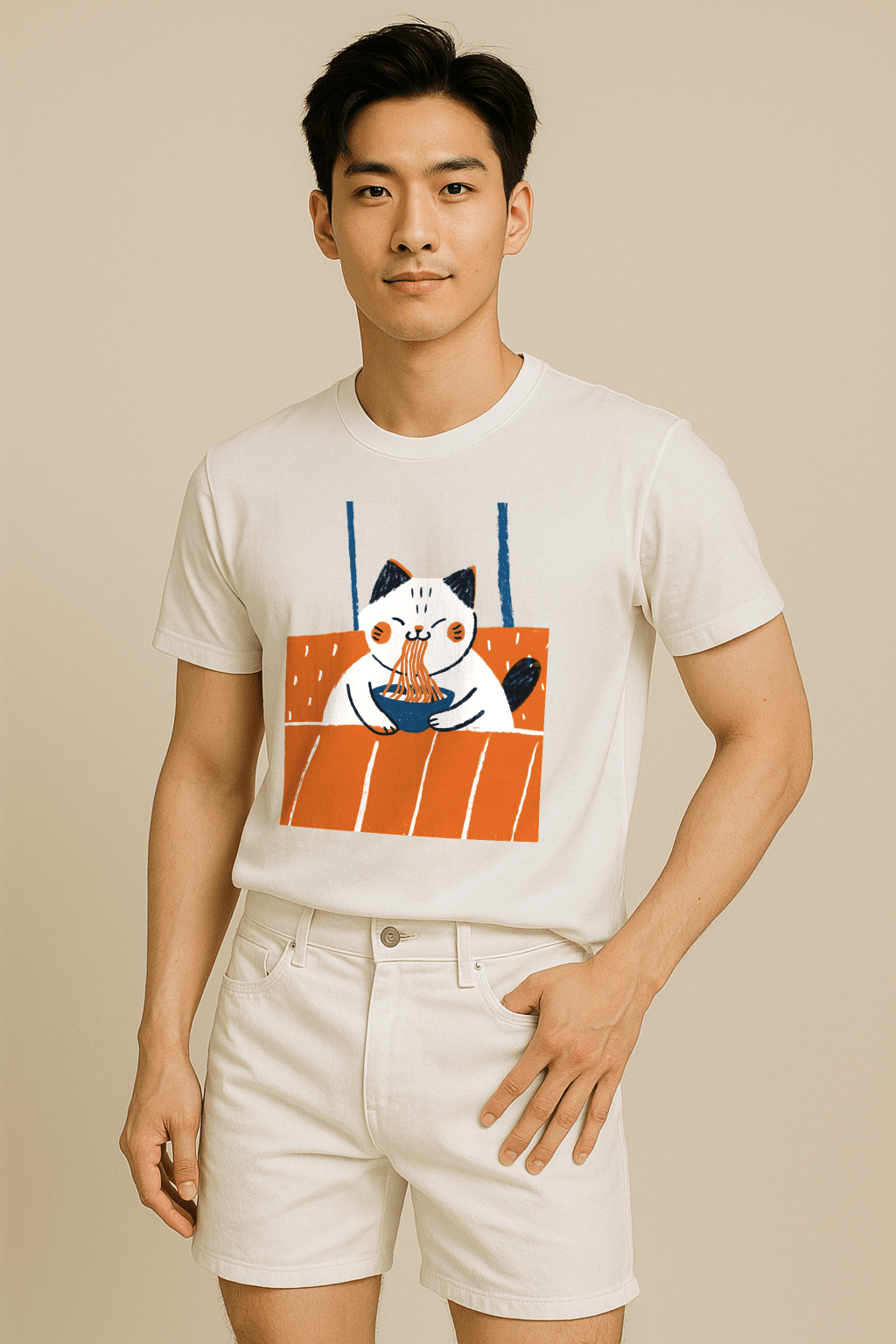 Window Ramen Kitty™ Chalk - Draw Graphic Tee - Cocolychee