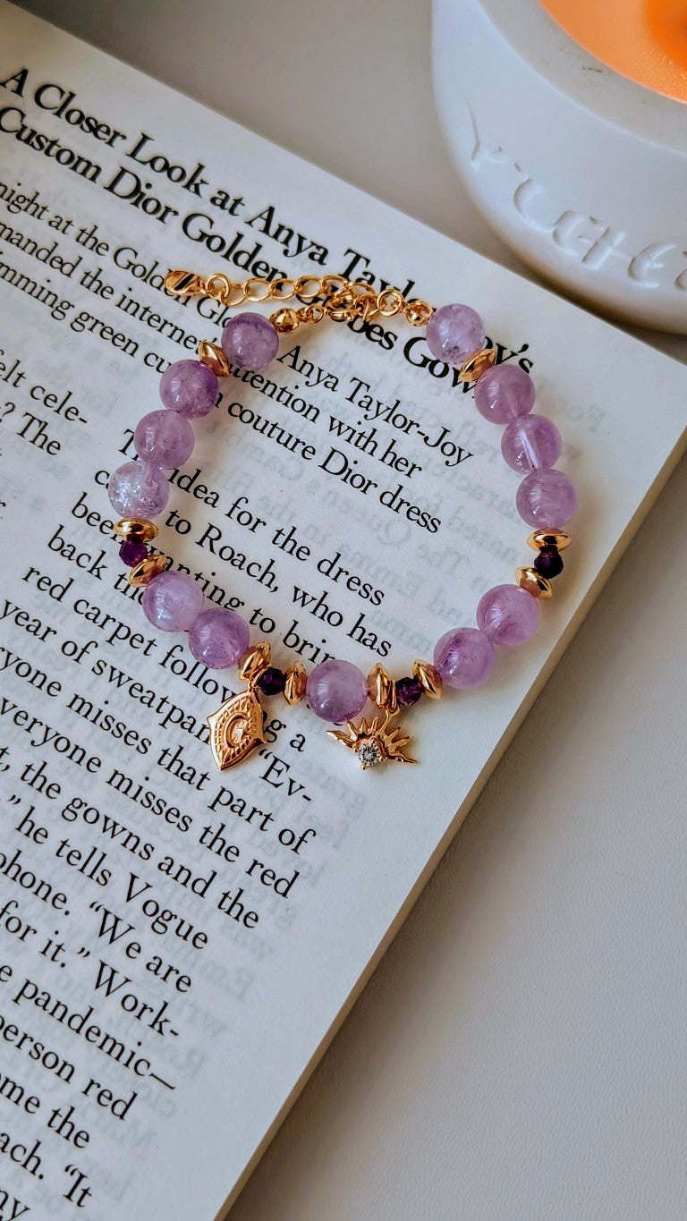 Lavender Amethyst and Zircon Bracelet - Cocolychee