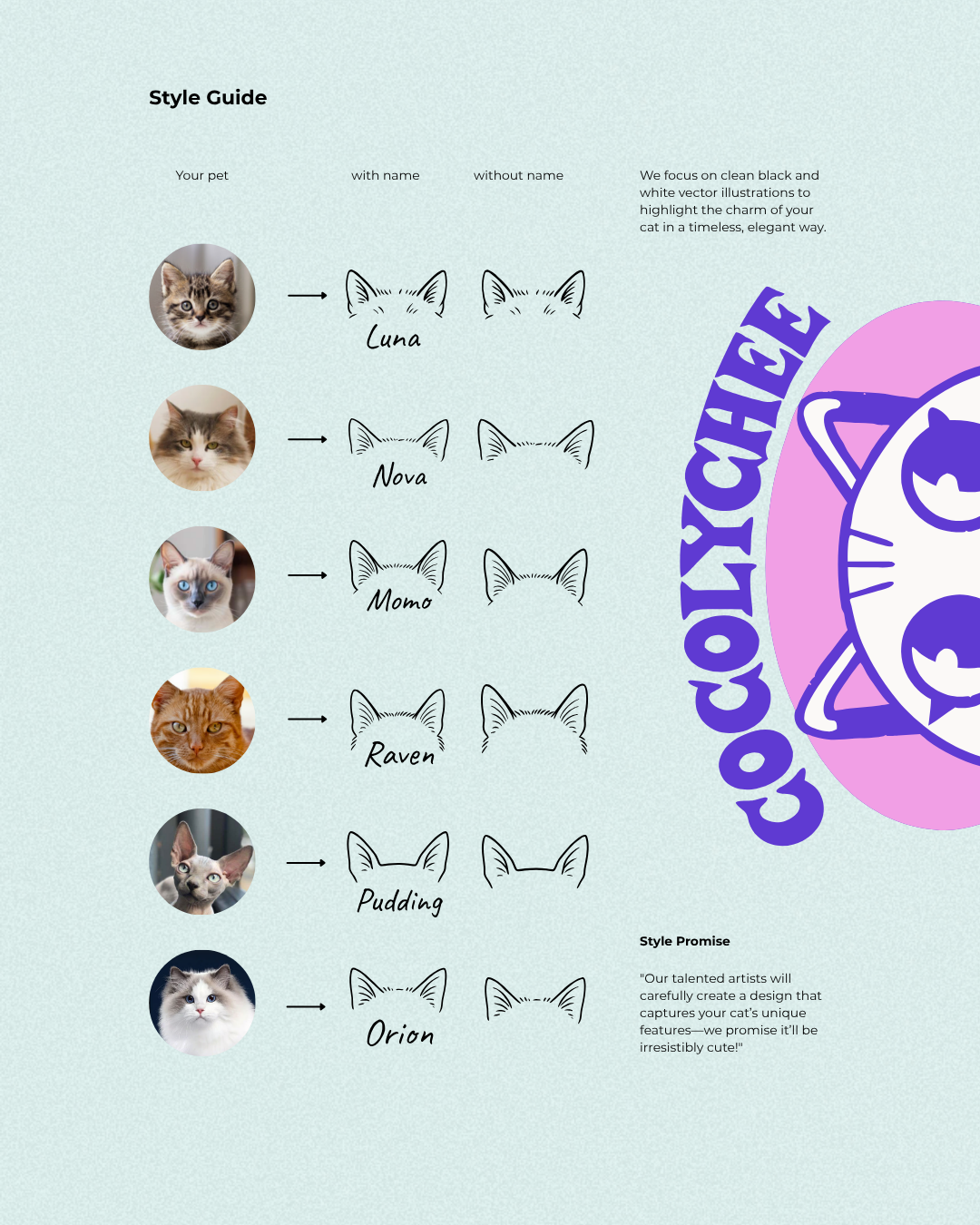 Minimal Meowgic – Custom Cat Ear Tee w/ Names