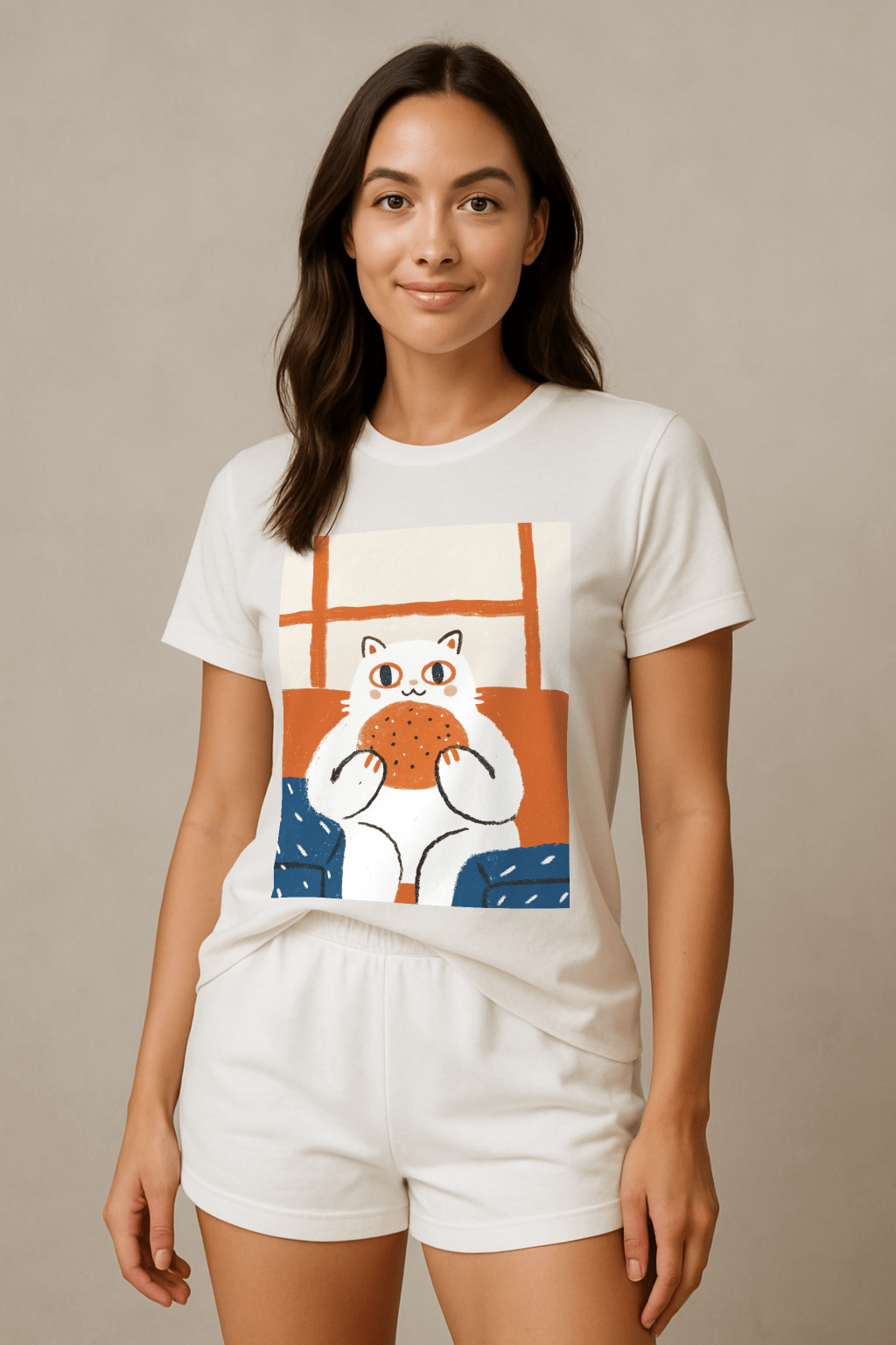Burger Cat™ Colorblock Graphic Tee - Cocolychee