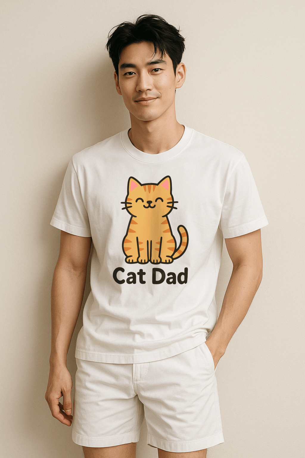 CAT DAD™ Kawaii Cat Tee – Playful Feline Dad Style - Cocolychee