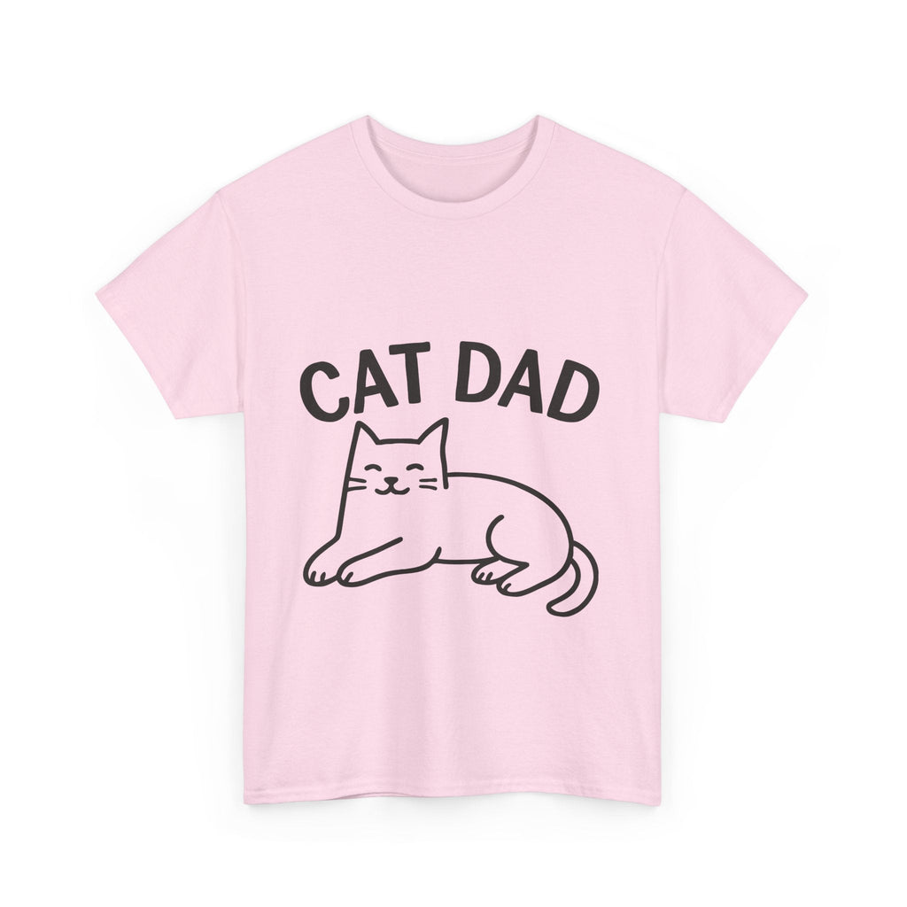 CAT DAD™ Minimal Line Art Tee – Chill Cat Energy - Cocolychee