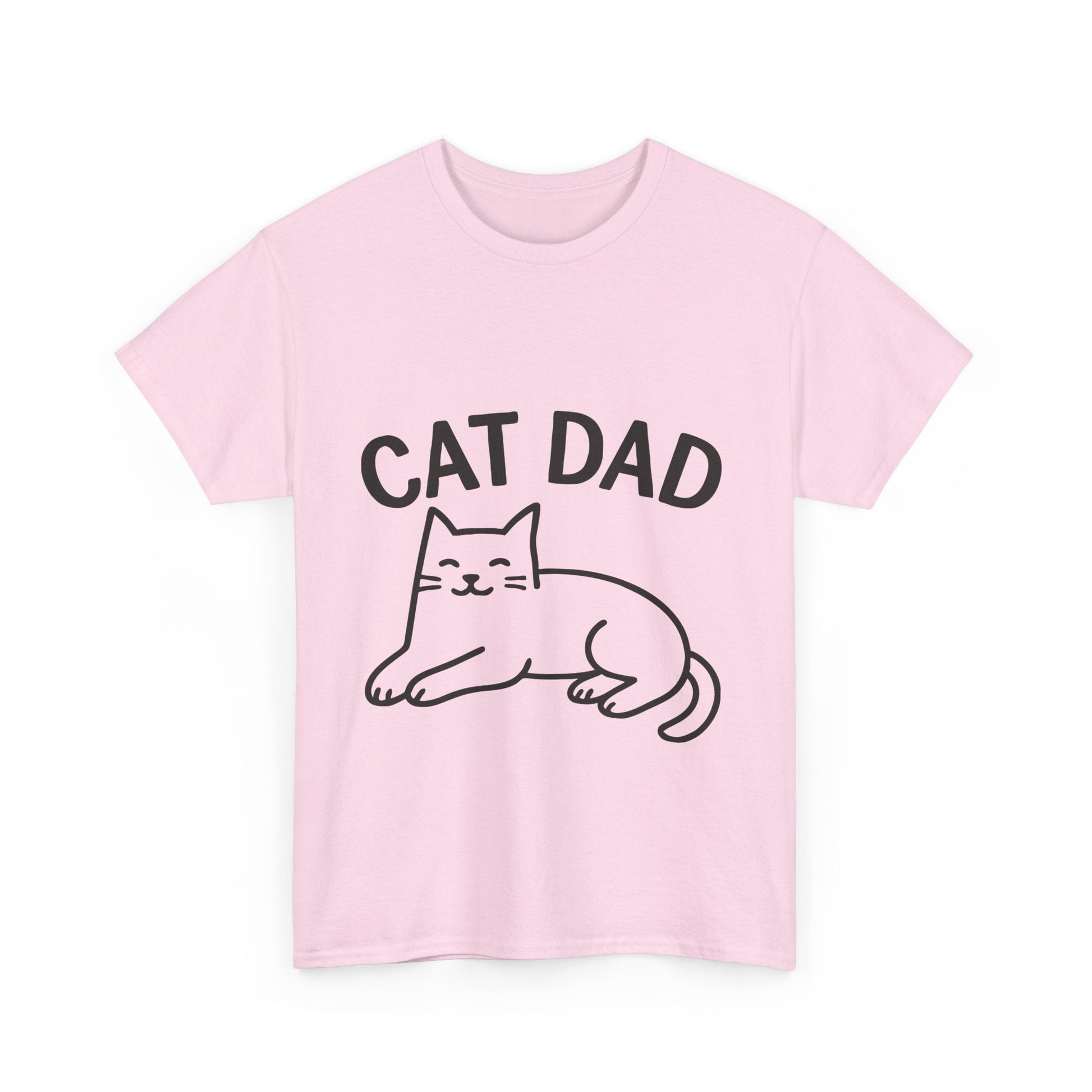 CAT DAD™ Minimal Line Art Tee – Chill Cat Energy - Cocolychee