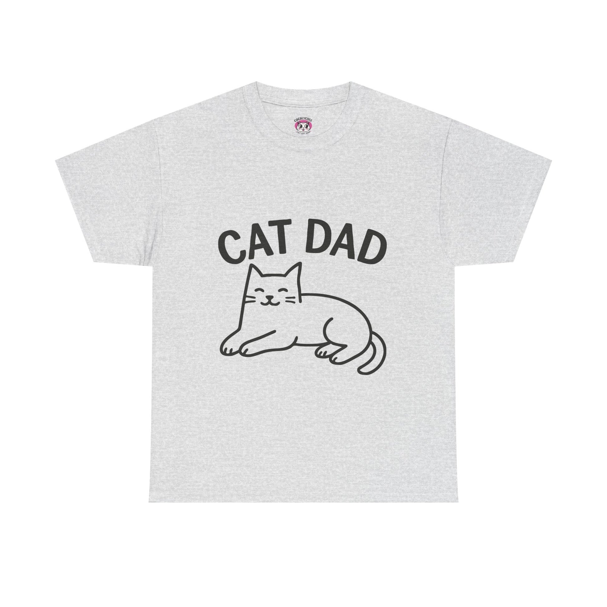 CAT DAD™ Minimal Line Art Tee – Chill Cat Energy - Cocolychee