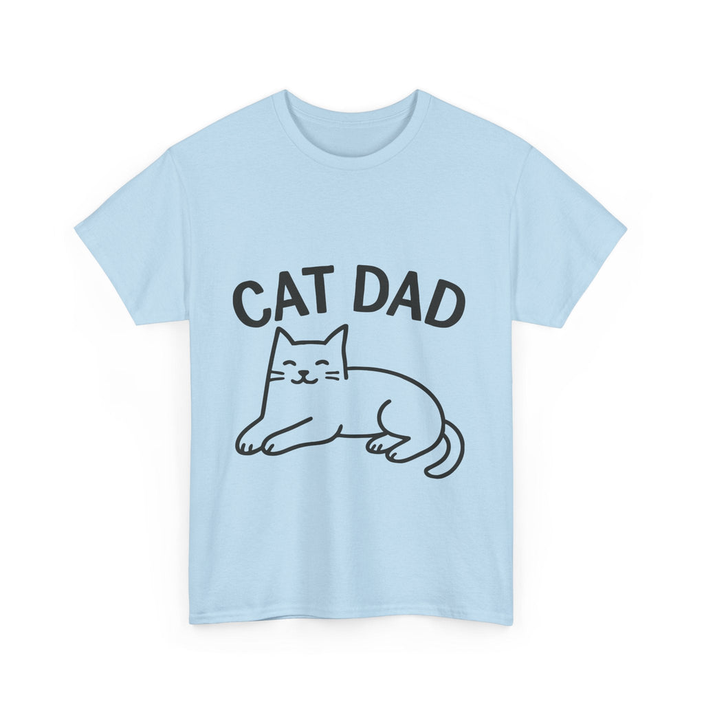 CAT DAD™ Minimal Line Art Tee – Chill Cat Energy - Cocolychee