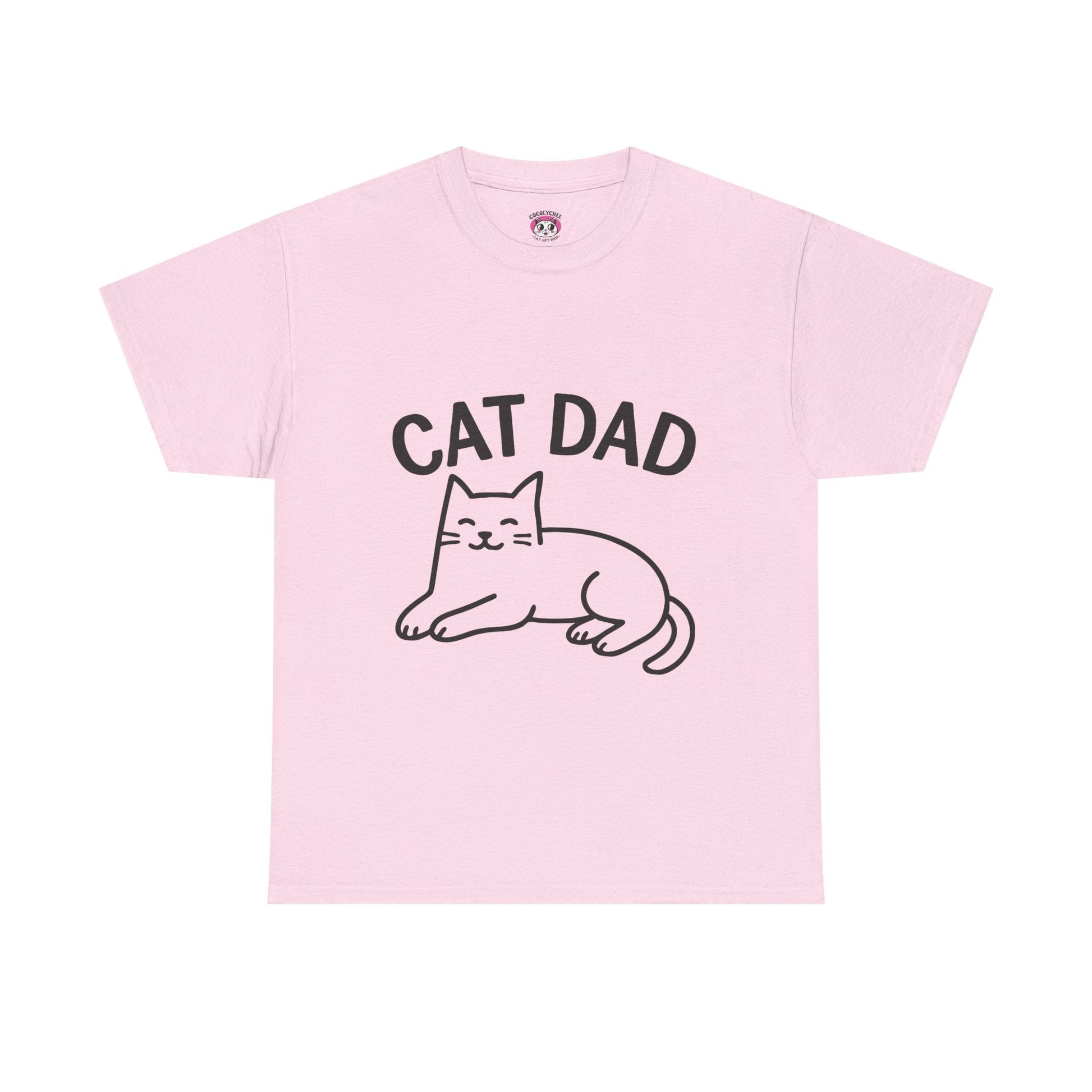 CAT DAD™ Minimal Line Art Tee – Chill Cat Energy - Cocolychee