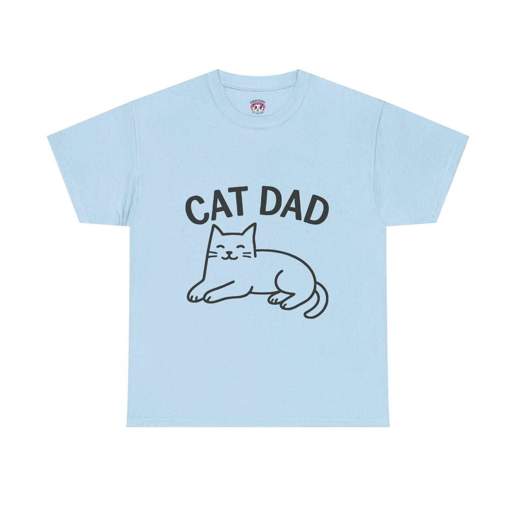 CAT DAD™ Minimal Line Art Tee – Chill Cat Energy - Cocolychee