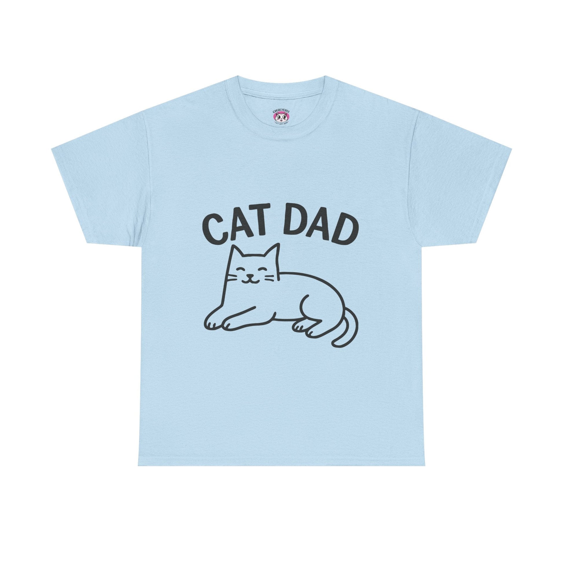 CAT DAD™ Minimal Line Art Tee – Chill Cat Energy - Cocolychee