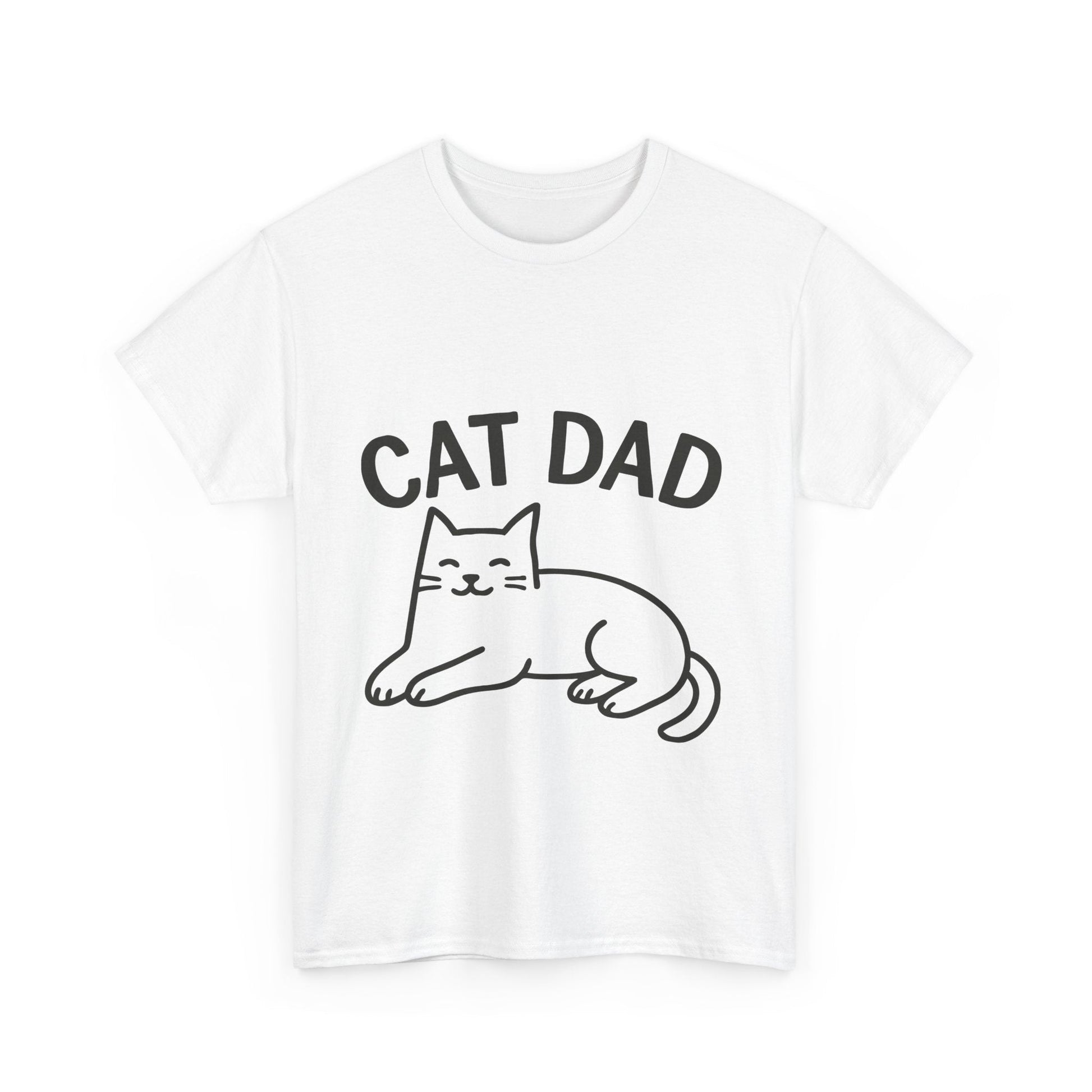 CAT DAD™ Minimal Line Art Tee – Chill Cat Energy - Cocolychee