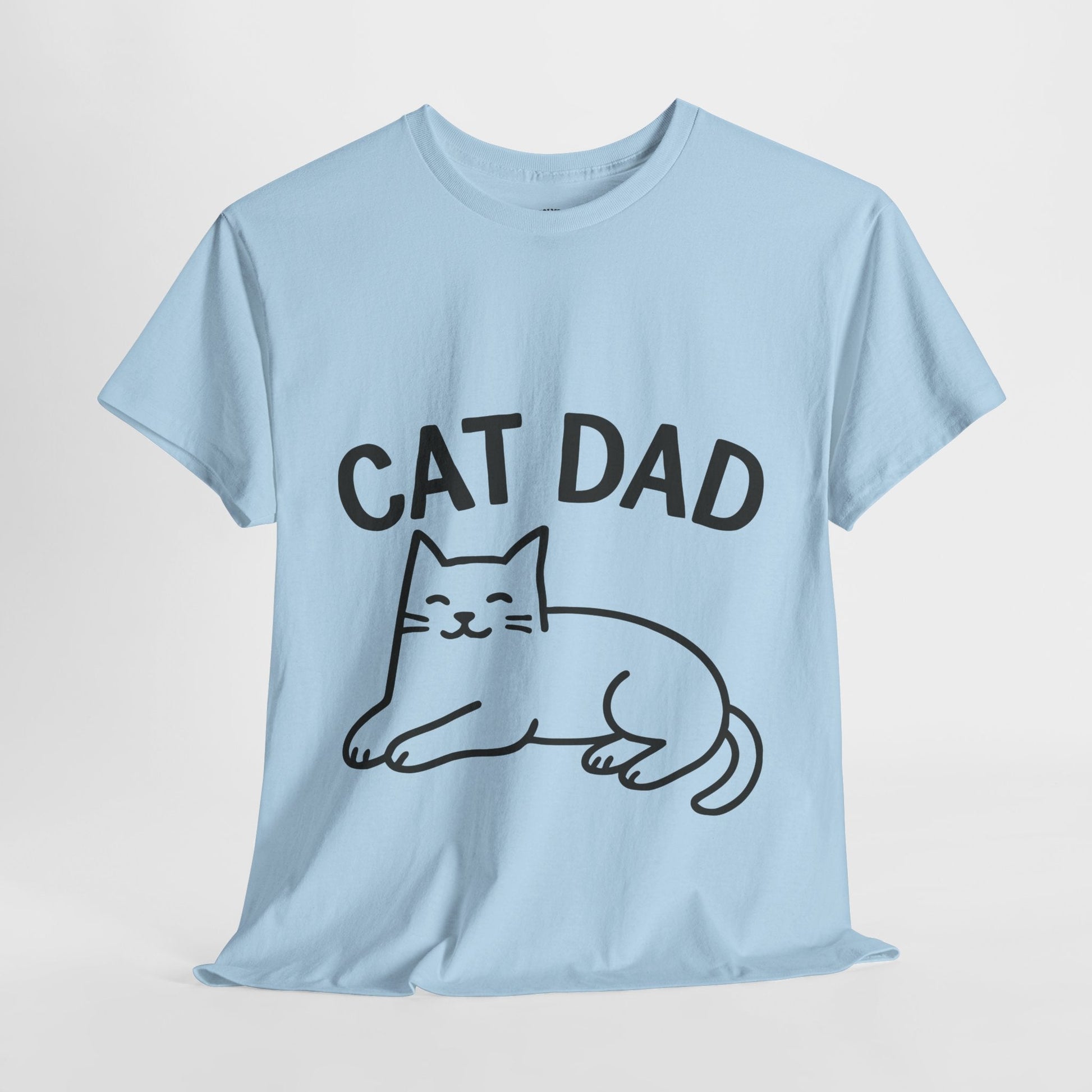 CAT DAD™ Minimal Line Art Tee – Chill Cat Energy - Cocolychee