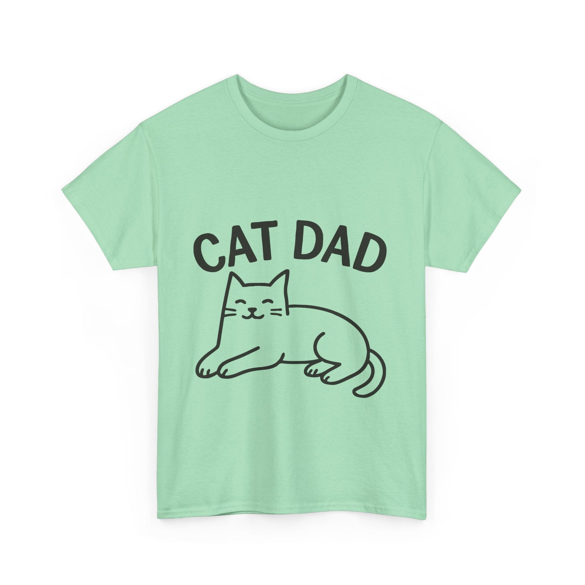 CAT DAD™ Minimal Line Art Tee – Chill Cat Energy - Cocolychee