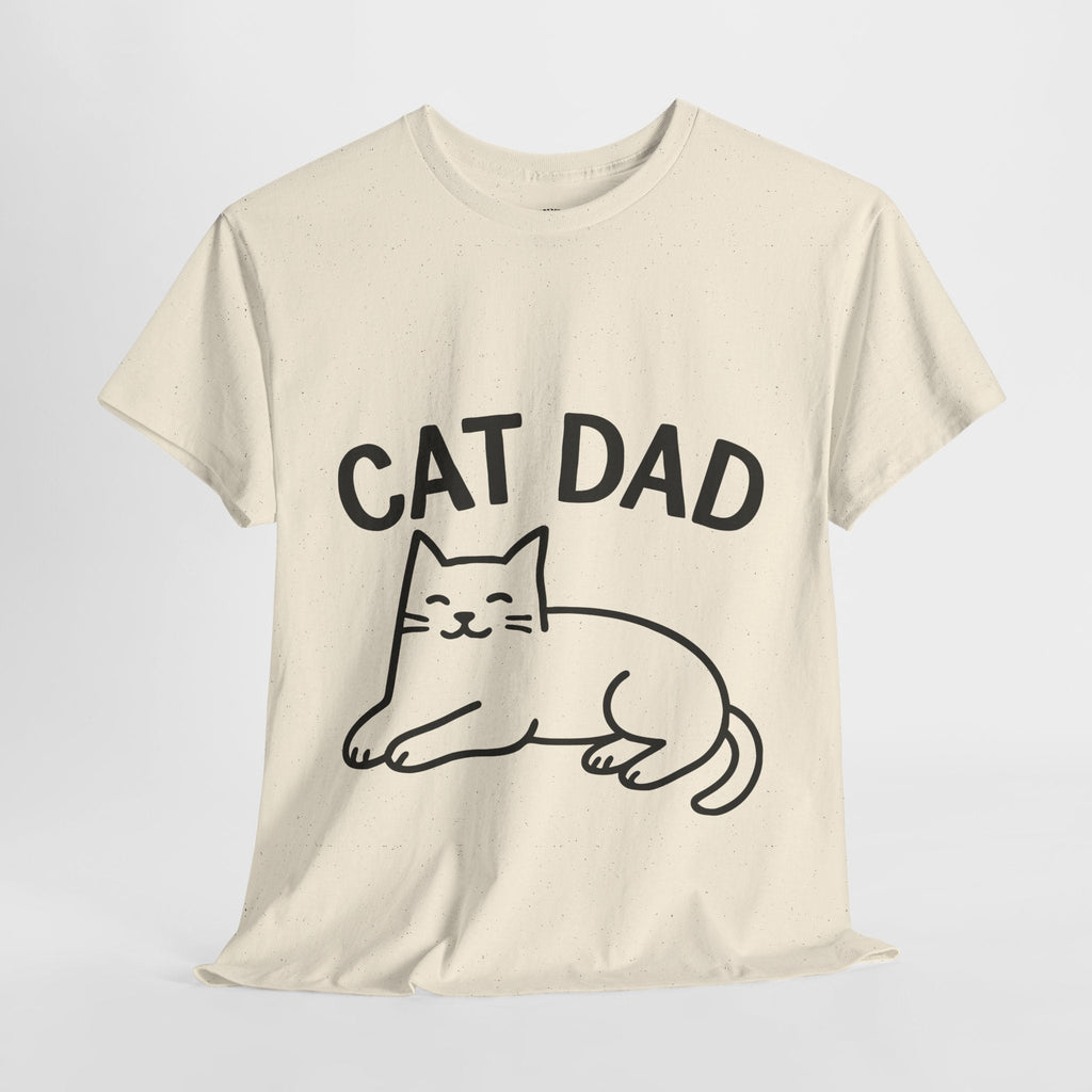 CAT DAD™ Minimal Line Art Tee – Chill Cat Energy - Cocolychee