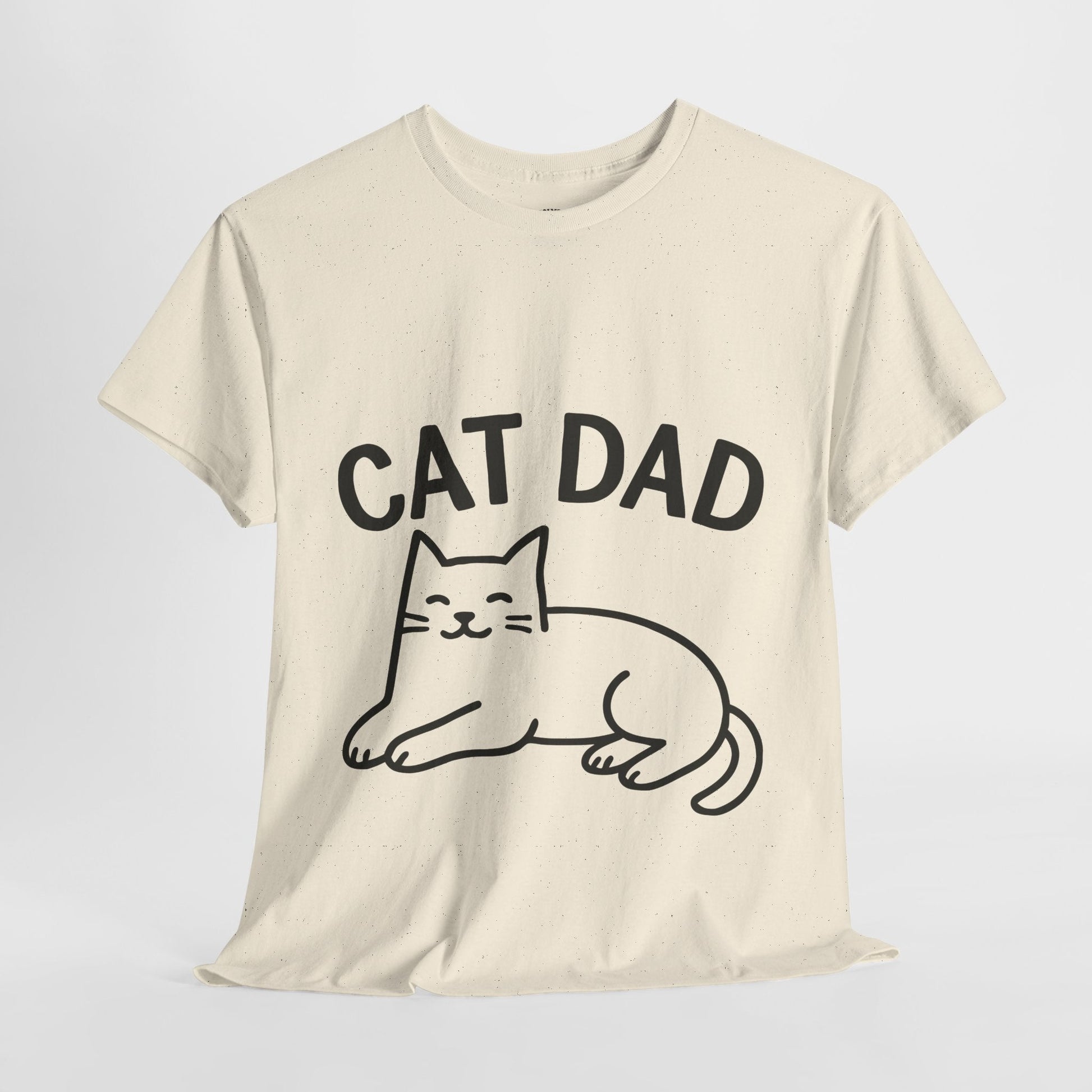CAT DAD™ Minimal Line Art Tee – Chill Cat Energy - Cocolychee