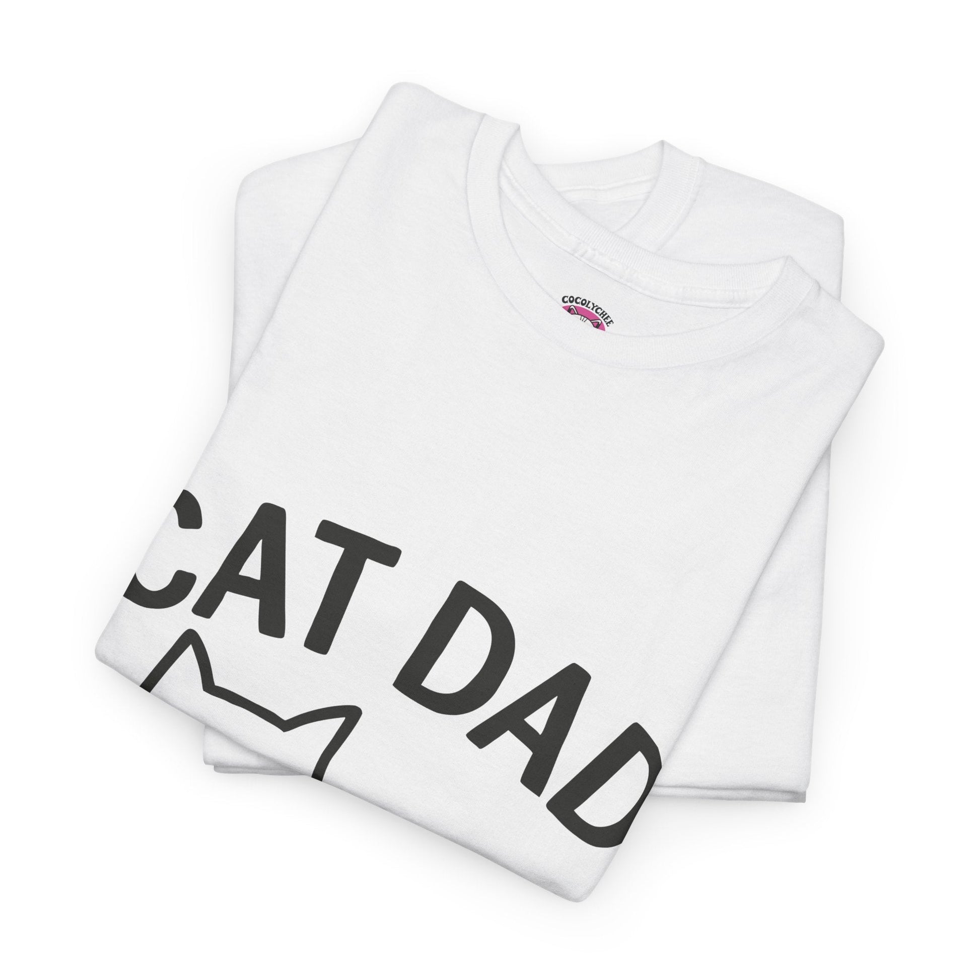 CAT DAD™ Minimal Line Art Tee – Chill Cat Energy - Cocolychee