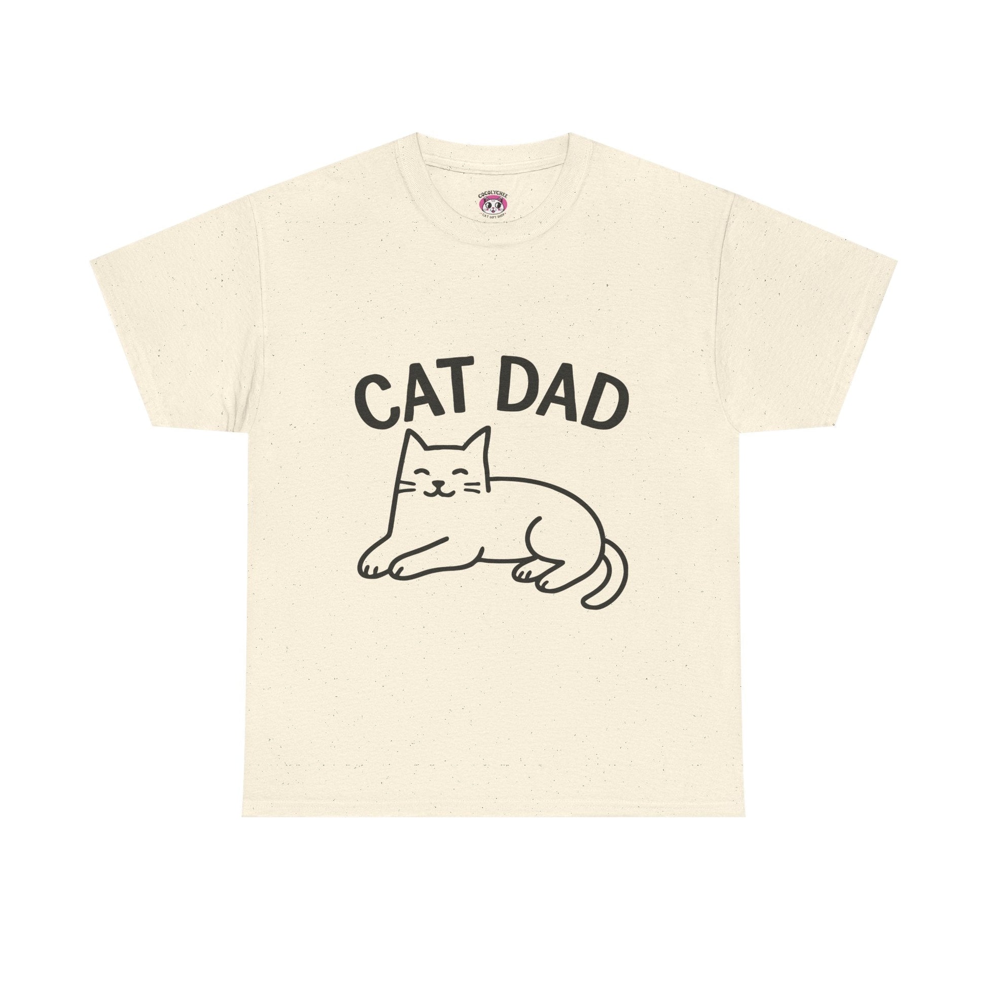 CAT DAD™ Minimal Line Art Tee – Chill Cat Energy - Cocolychee