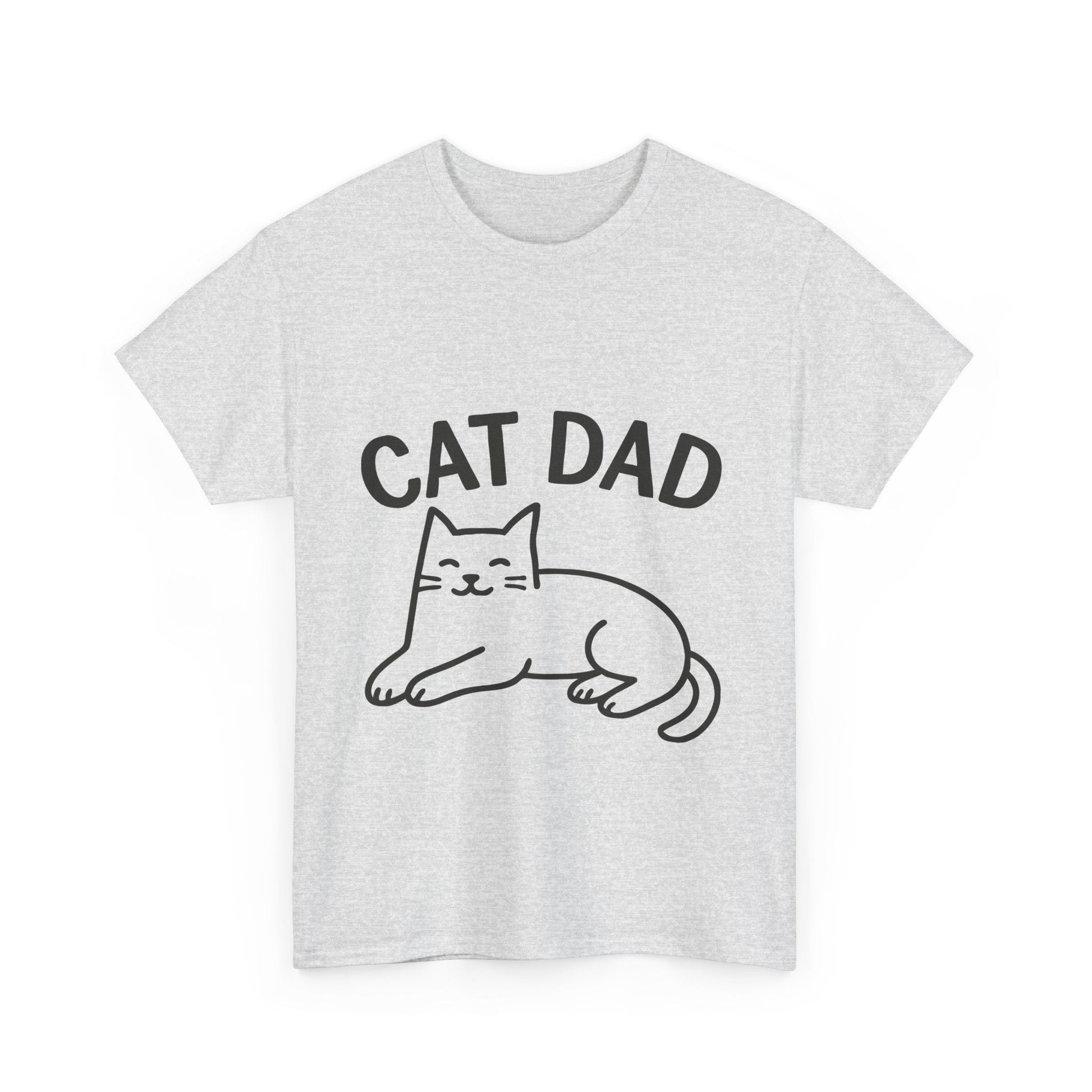 CAT DAD™ Minimal Line Art Tee – Chill Cat Energy - Cocolychee