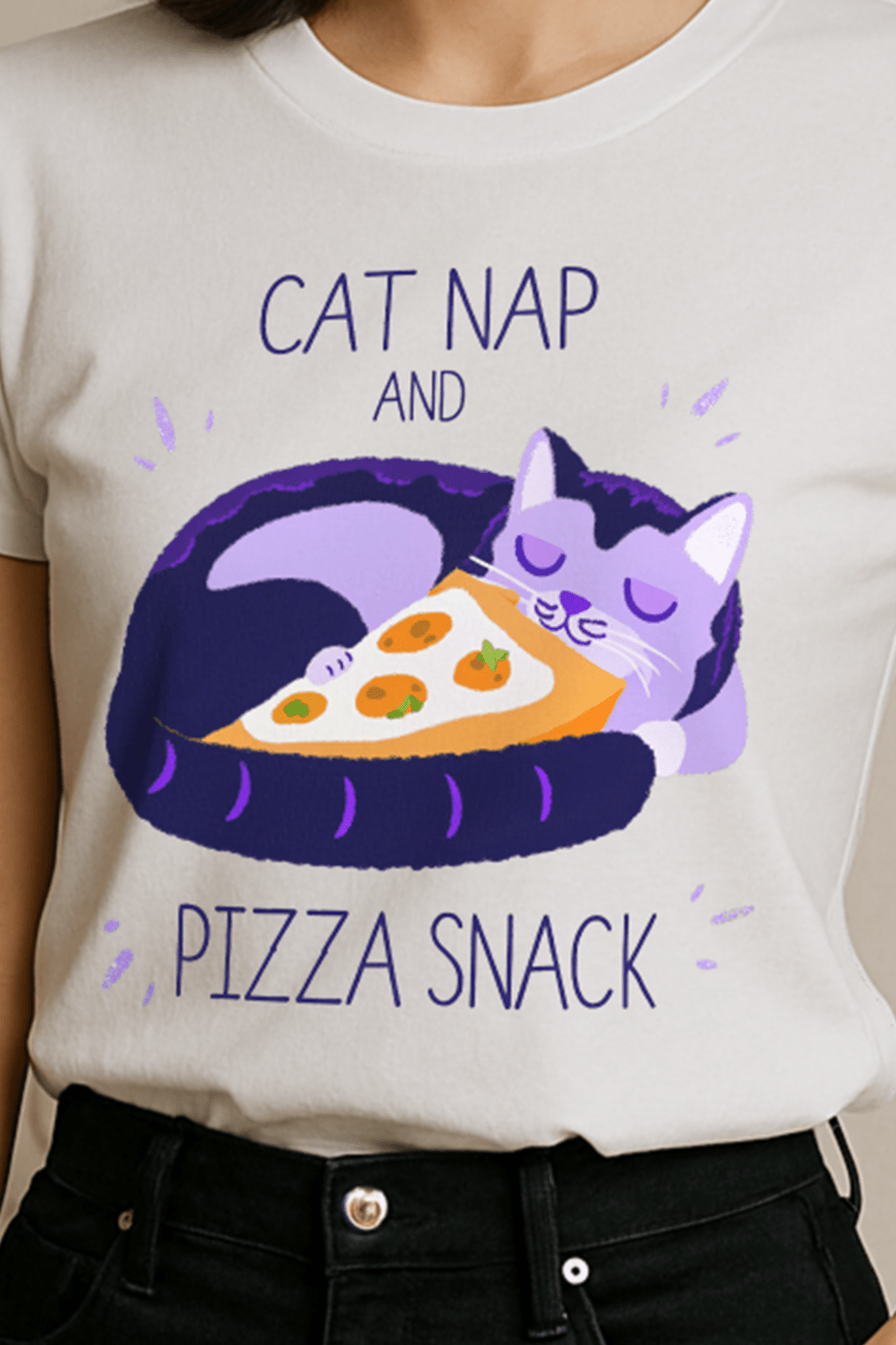 Cat Nap & Pizza Snack™ Pastel Edition Graphic Tee - Cocolychee