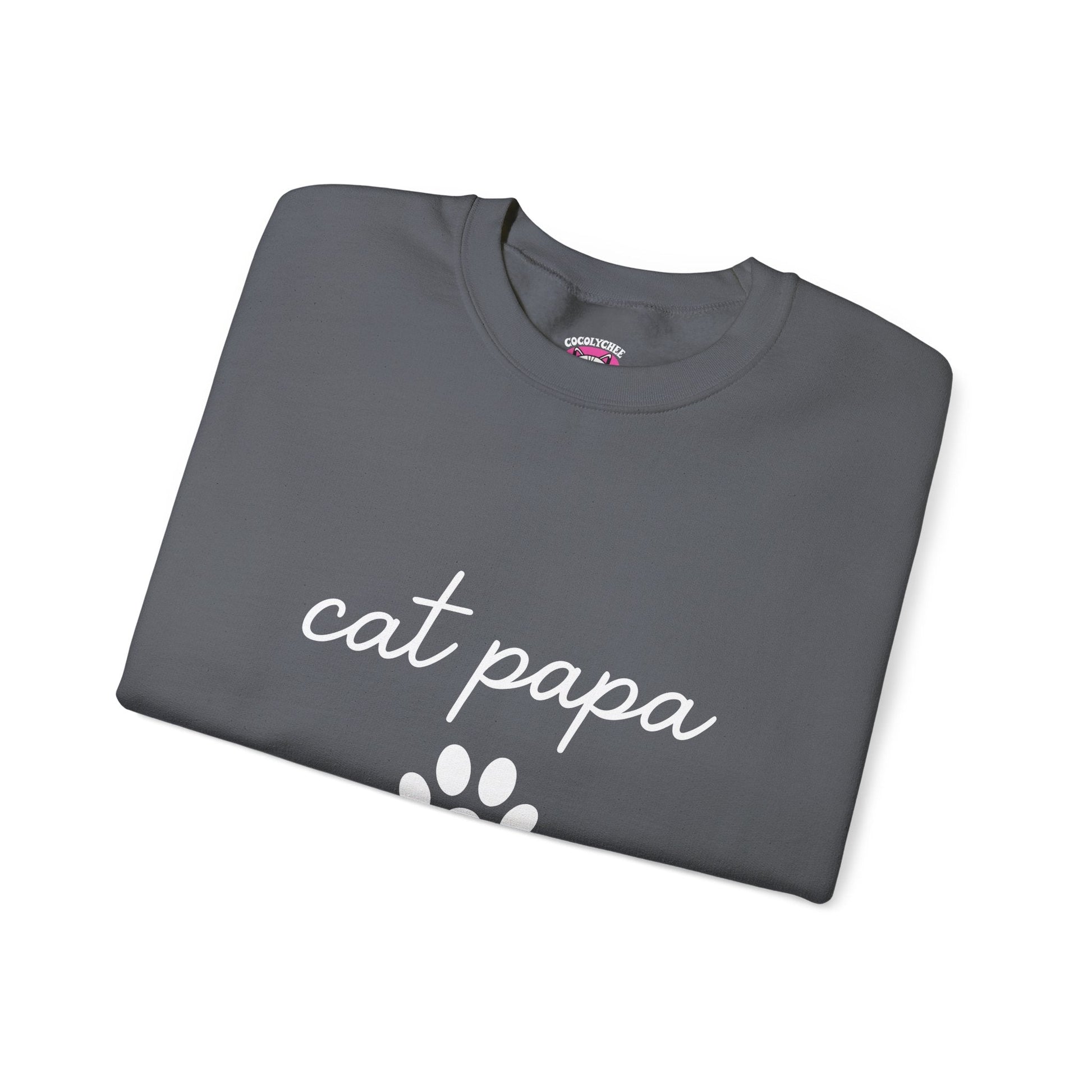 Cat Papa Personalized Sweatshirt – Custom Pet Names on Sleeves - Cocolychee
