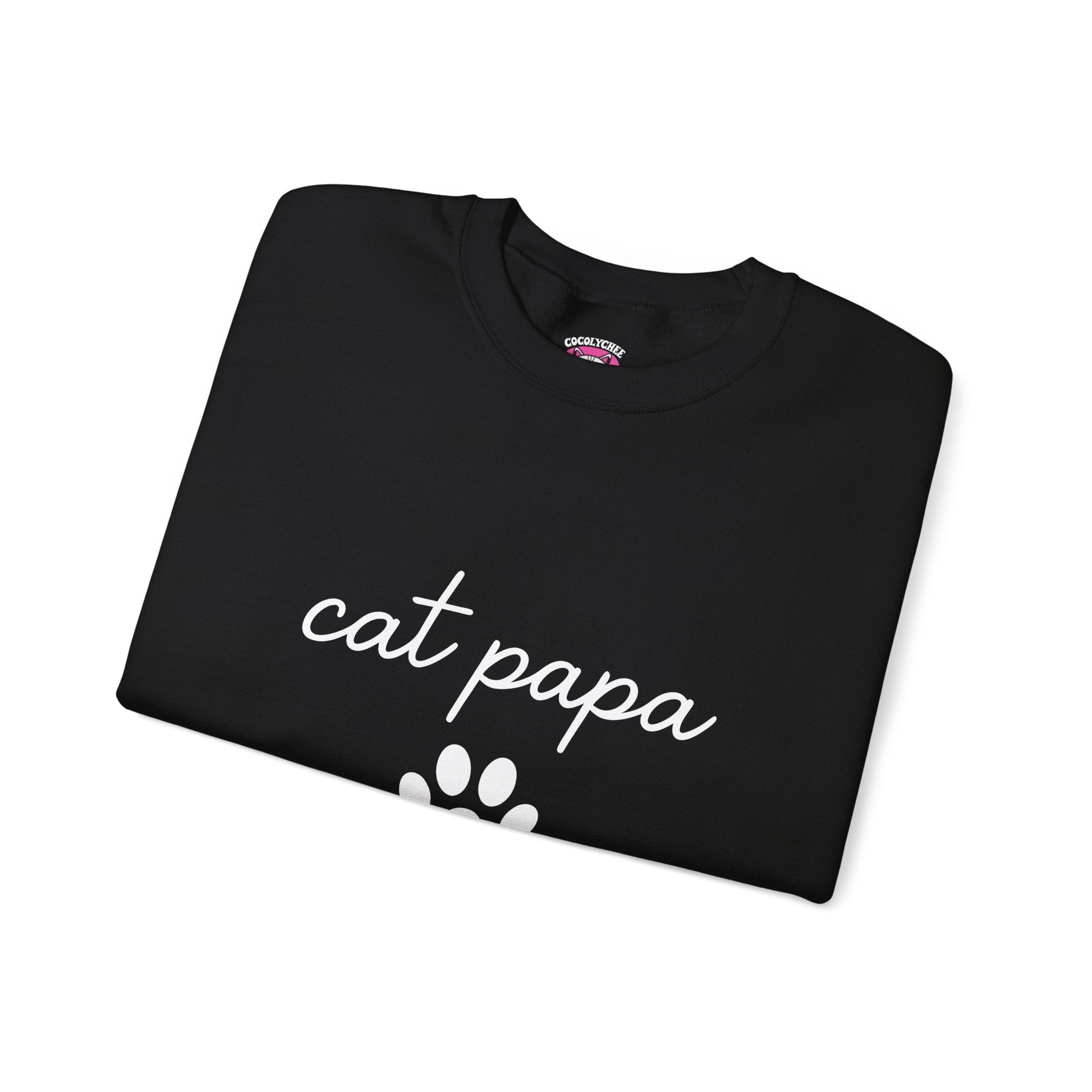 Cat Papa Personalized Sweatshirt – Custom Pet Names on Sleeves - Cocolychee