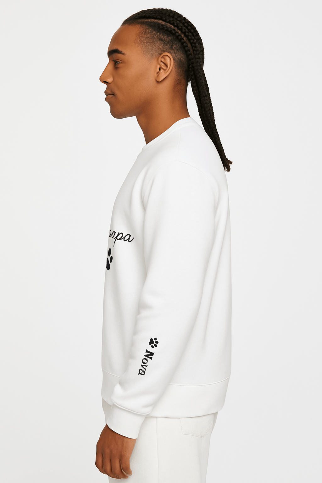 Cat Papa Personalized Sweatshirt – Custom Pet Names on Sleeves - Cocolychee