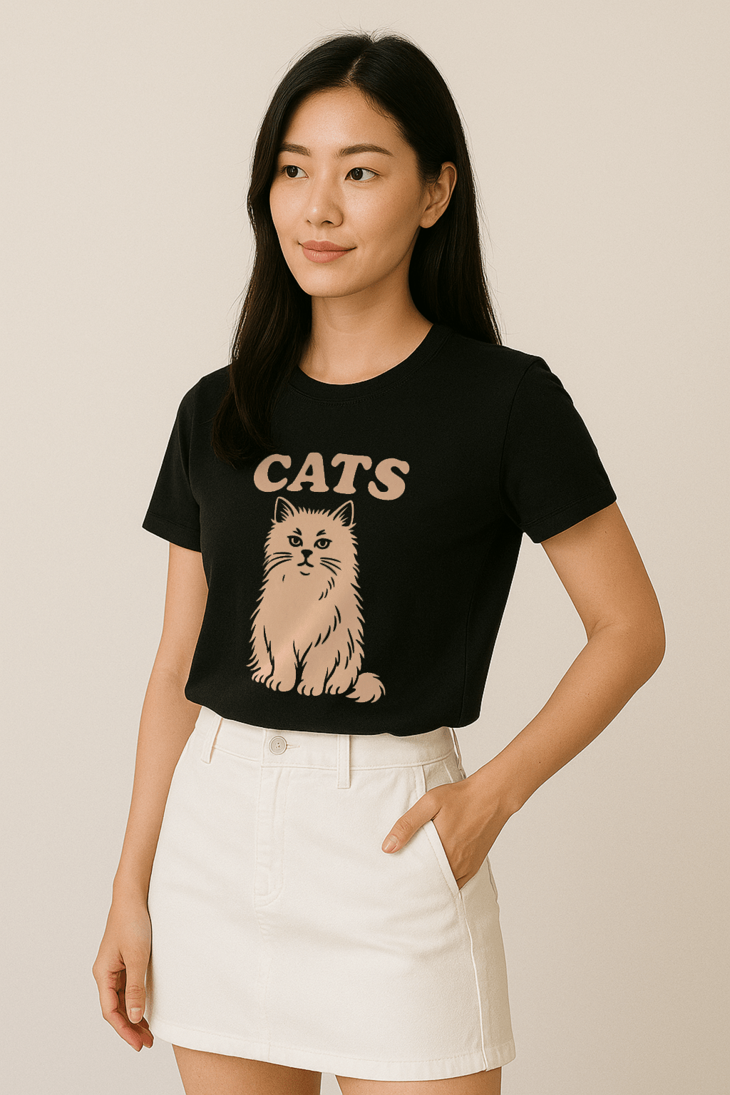 CATS™ Majestic Persian Tee – Vintage Style Cat Graphic - Cocolychee