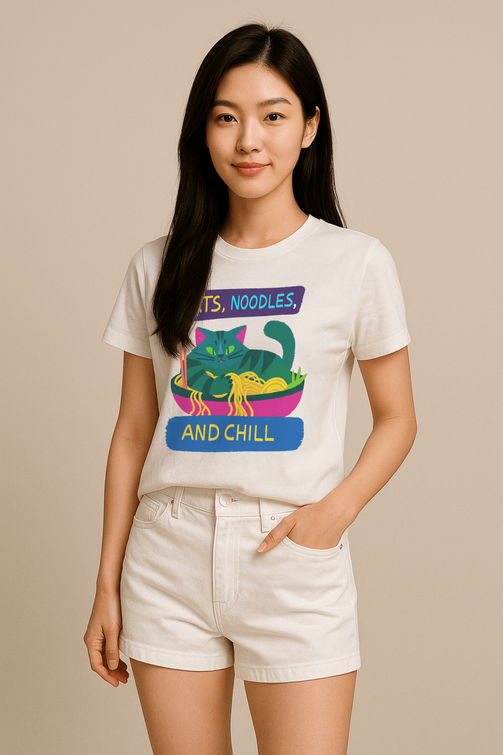 Cats, Noodles & Chill™ Color Edition Graphic Tee - Cocolychee