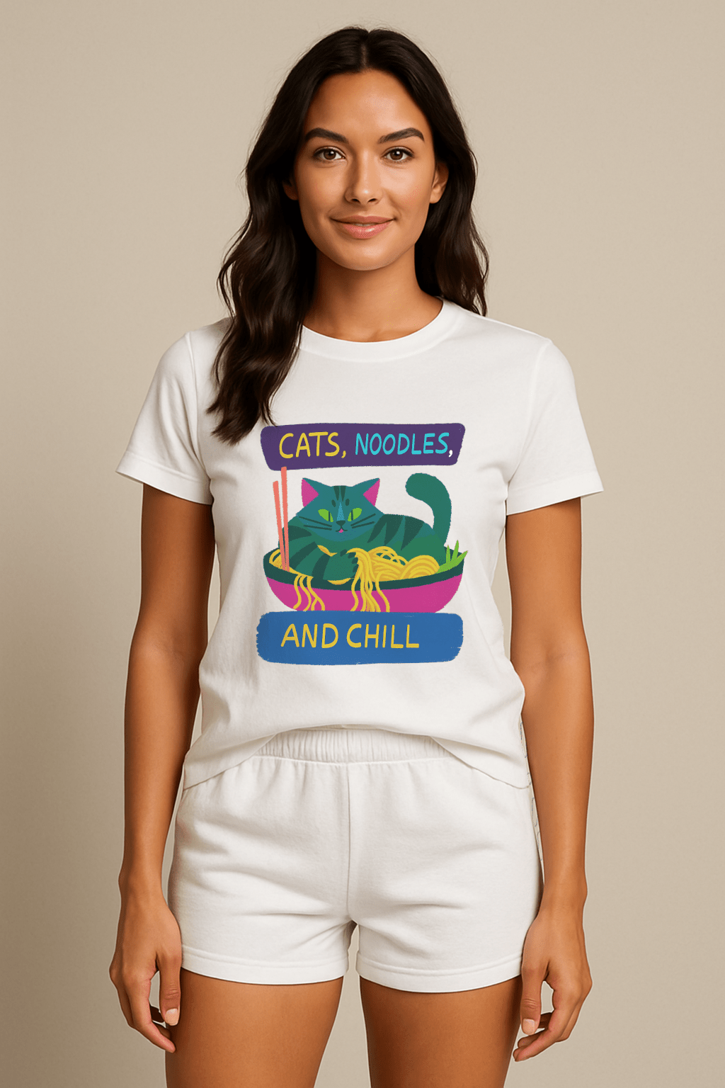 Cats, Noodles & Chill™ Color Edition Graphic Tee - Cocolychee
