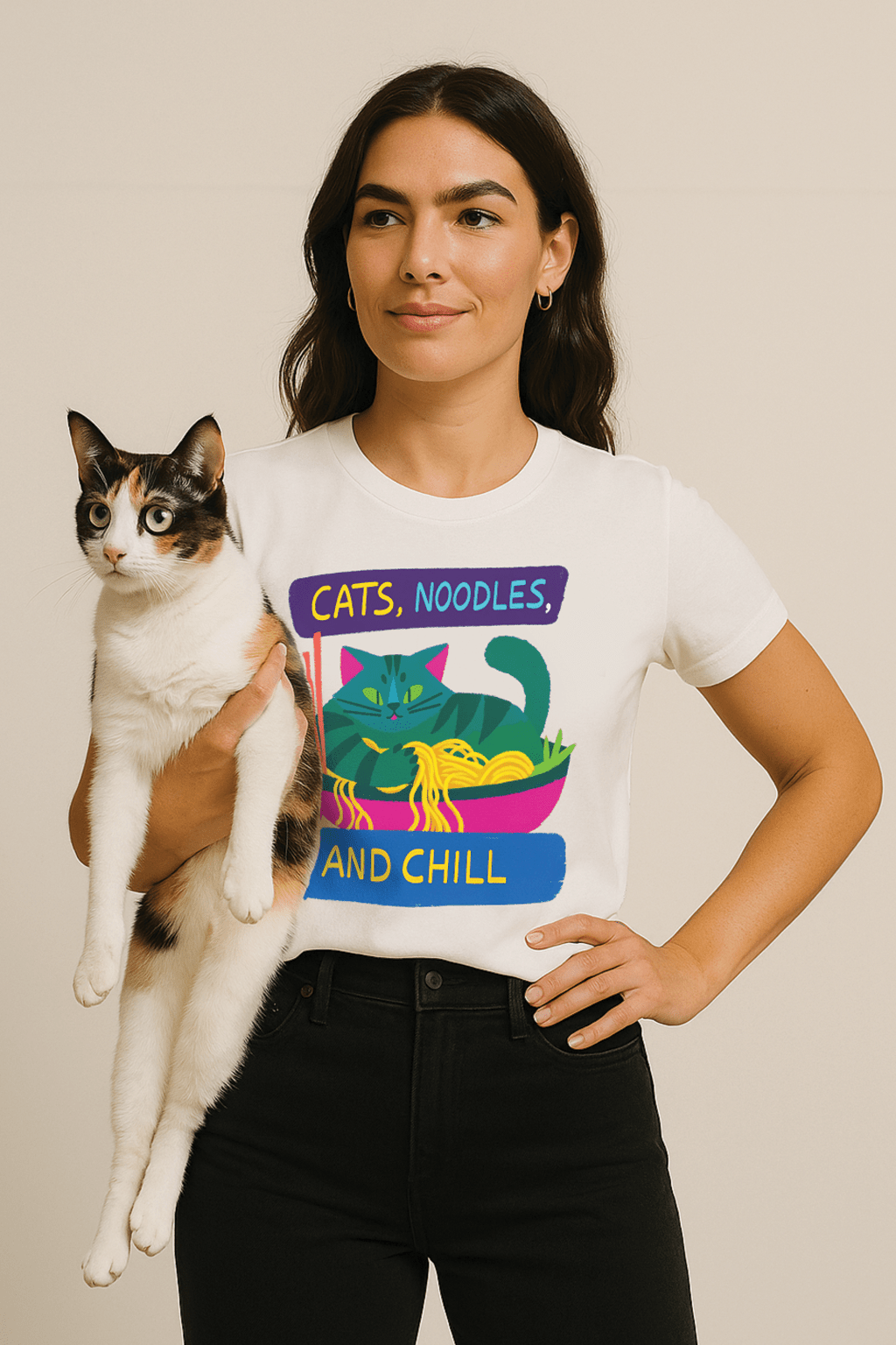 Cats, Noodles & Chill™ Color Edition Graphic Tee - Cocolychee