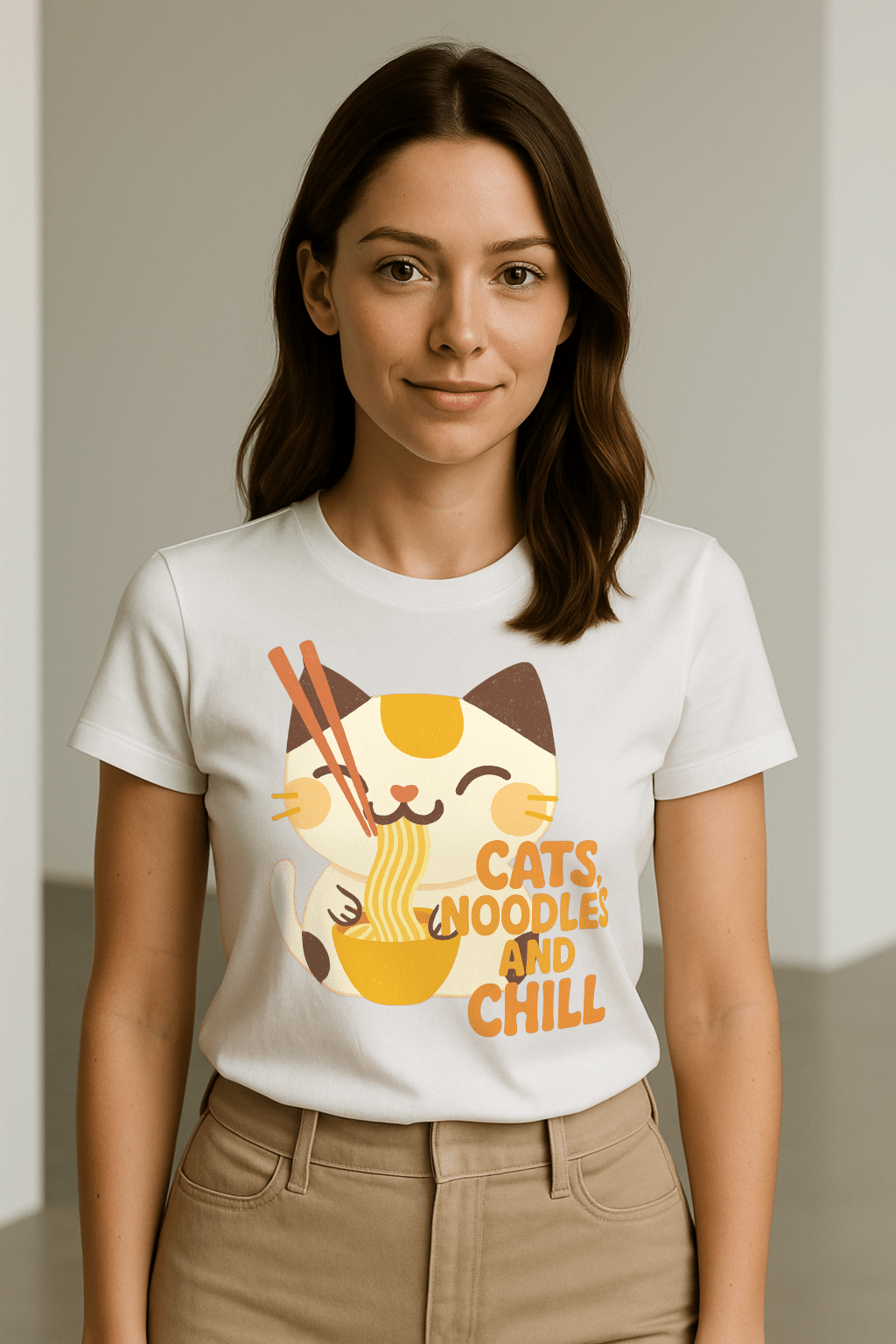 Cats, Noodles & Chill™ Vintage Color Edition Graphic Tee - Cocolychee