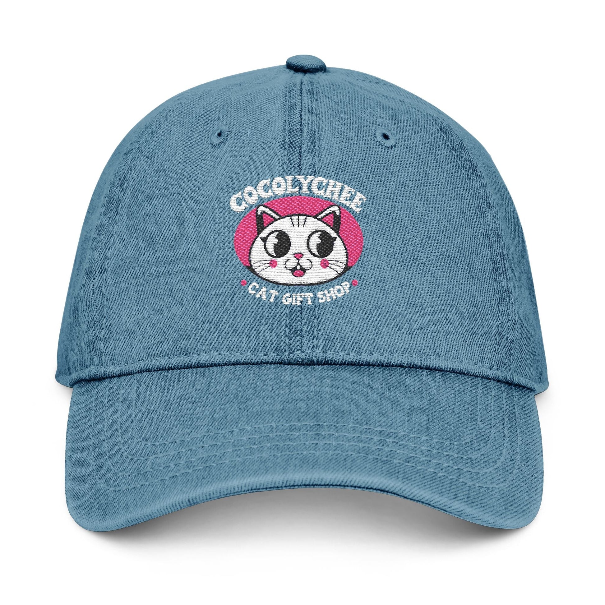 Cocolychee Cat Gift Shop™ Embroidered Dad Denim Hat – Limited Edition - Cocolychee