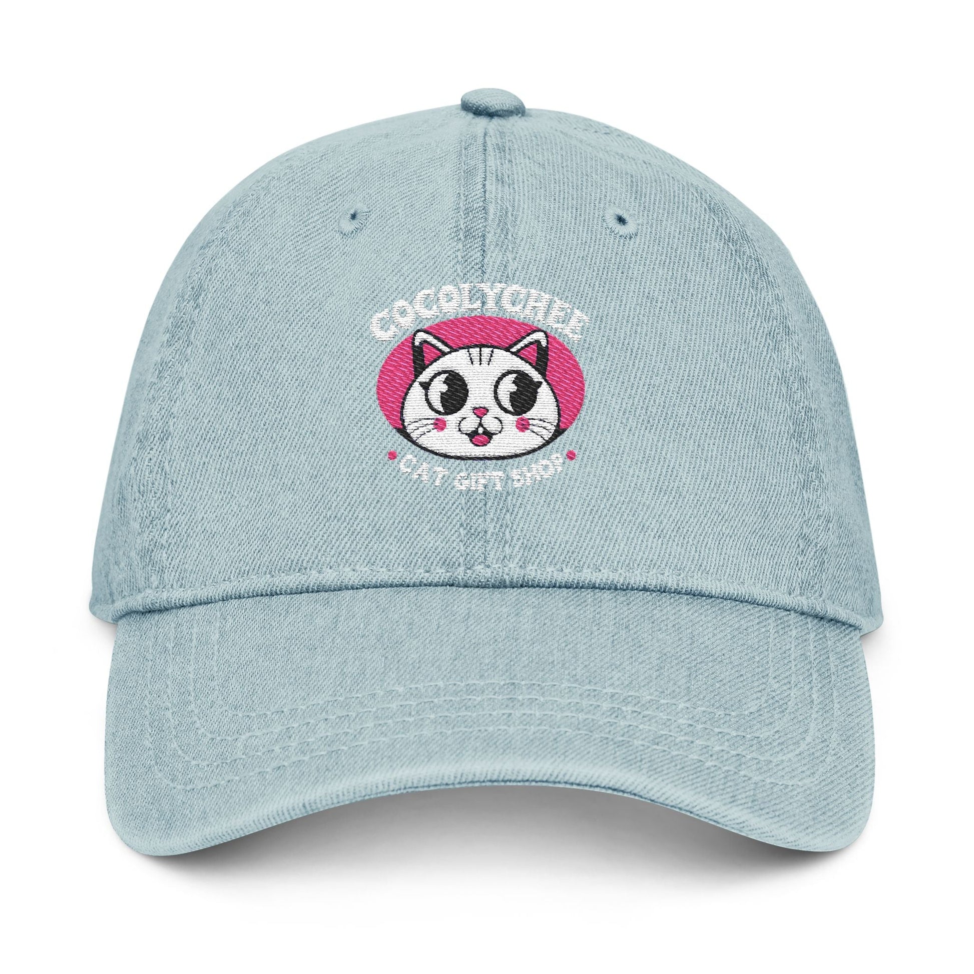 Cocolychee Cat Gift Shop™ Embroidered Dad Denim Hat – Limited Edition - Cocolychee