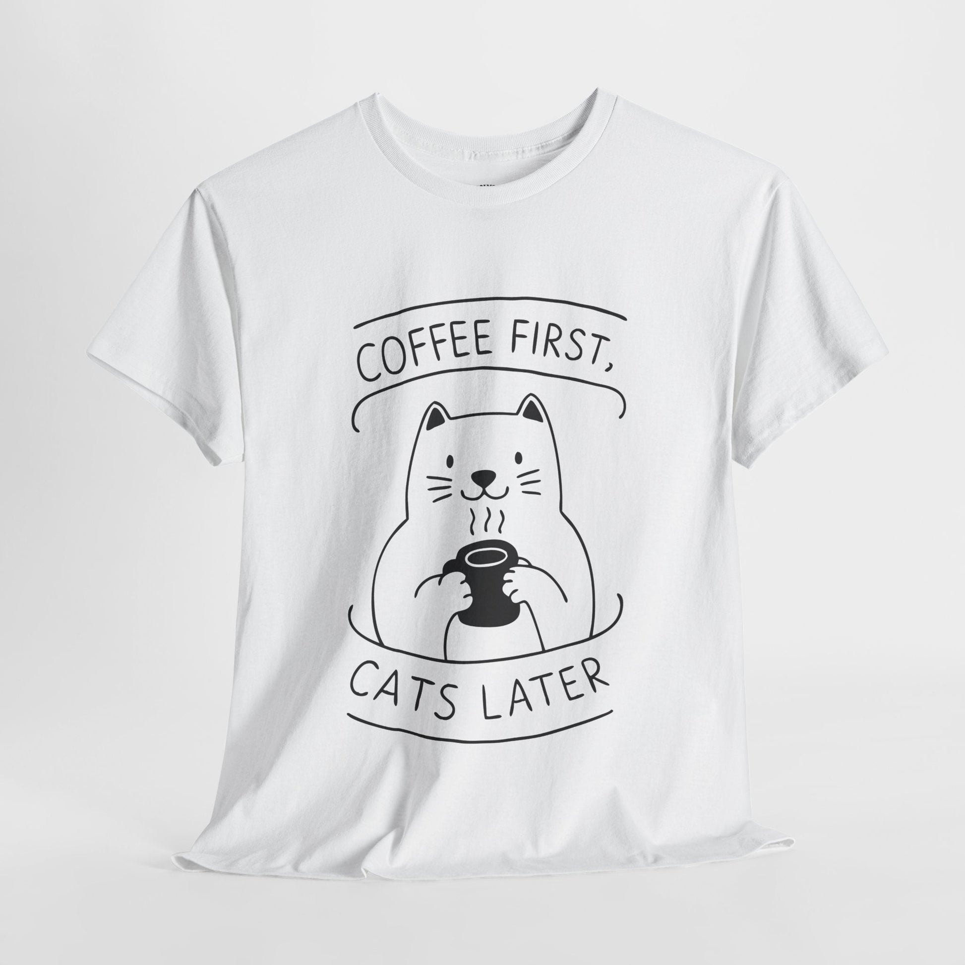 Coffee First, Cats Later™ Simplified Line - Art Graphic Tee - Cocolychee