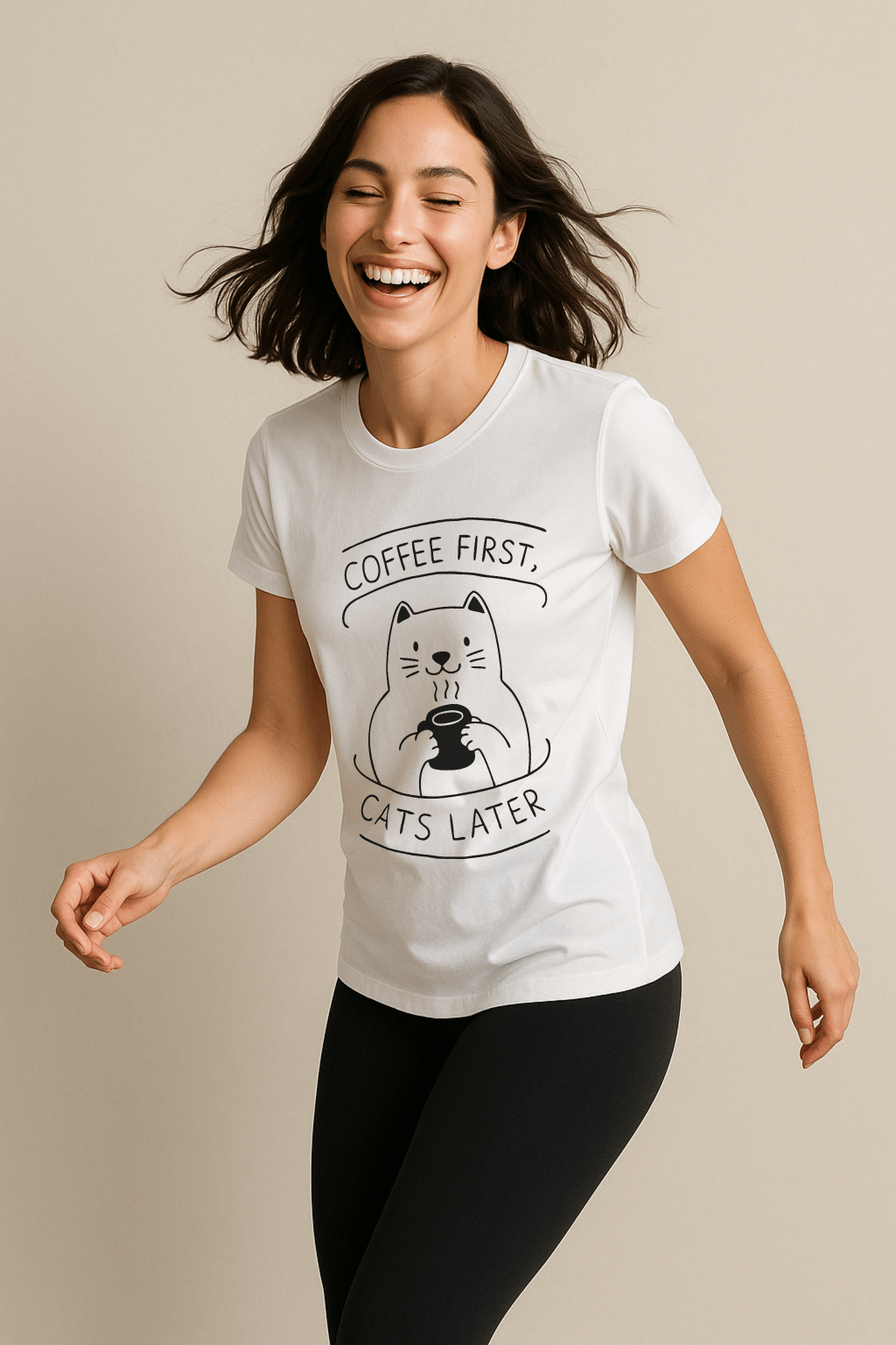 Coffee First, Cats Later™ Simplified Line - Art Graphic Tee - Cocolychee