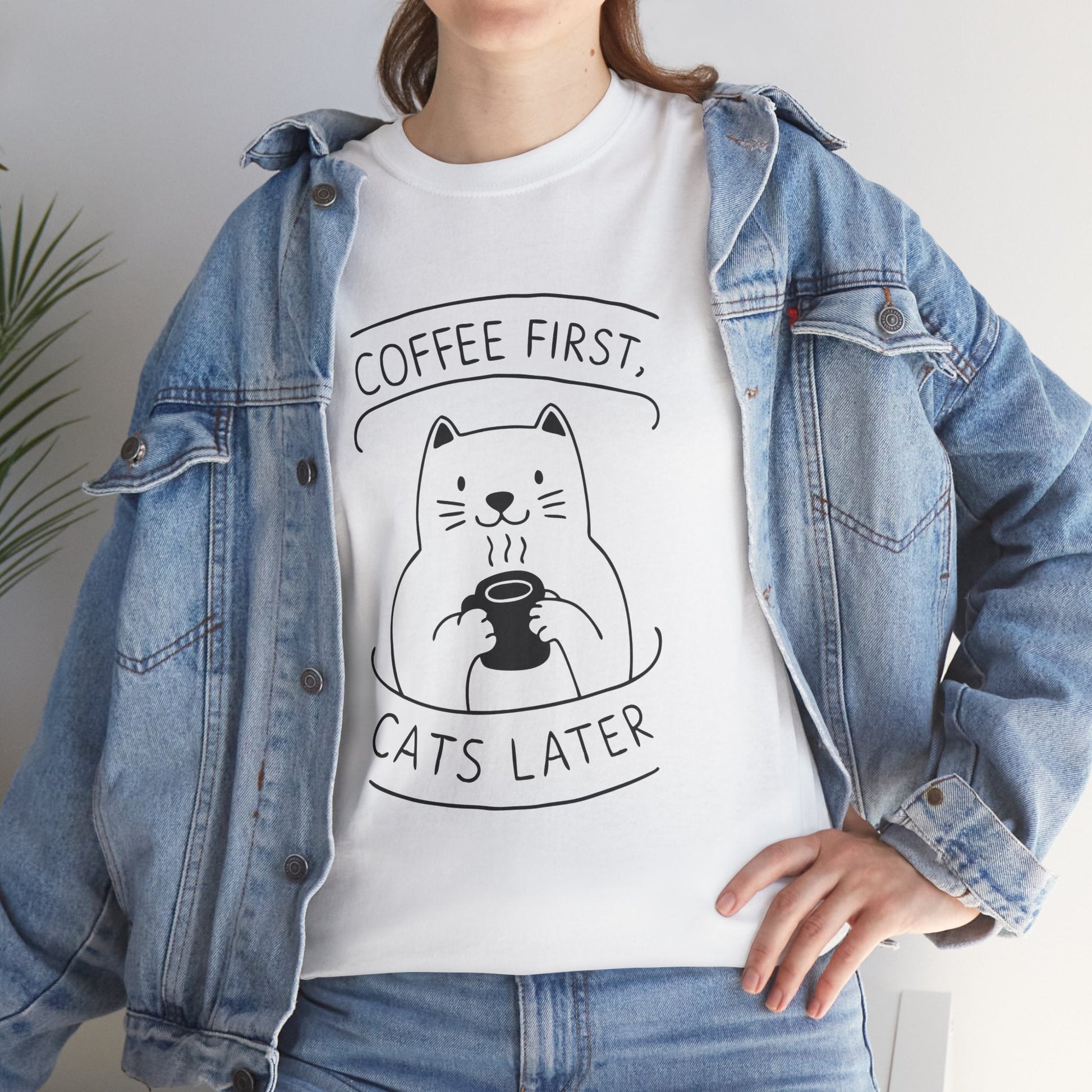 Coffee First, Cats Later™ Simplified Line - Art Graphic Tee - Cocolychee