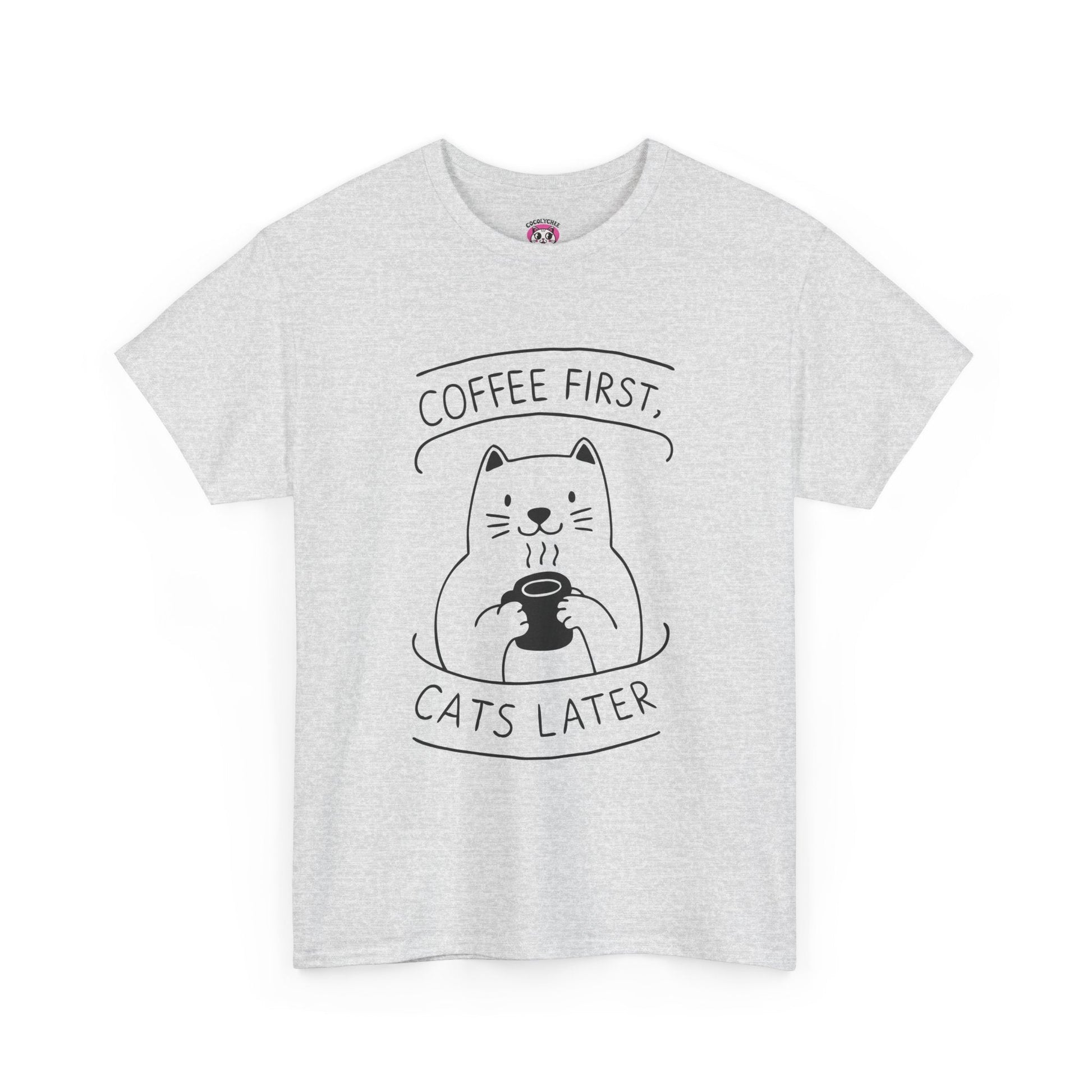 Coffee First, Cats Later™ Simplified Line - Art Graphic Tee - Cocolychee