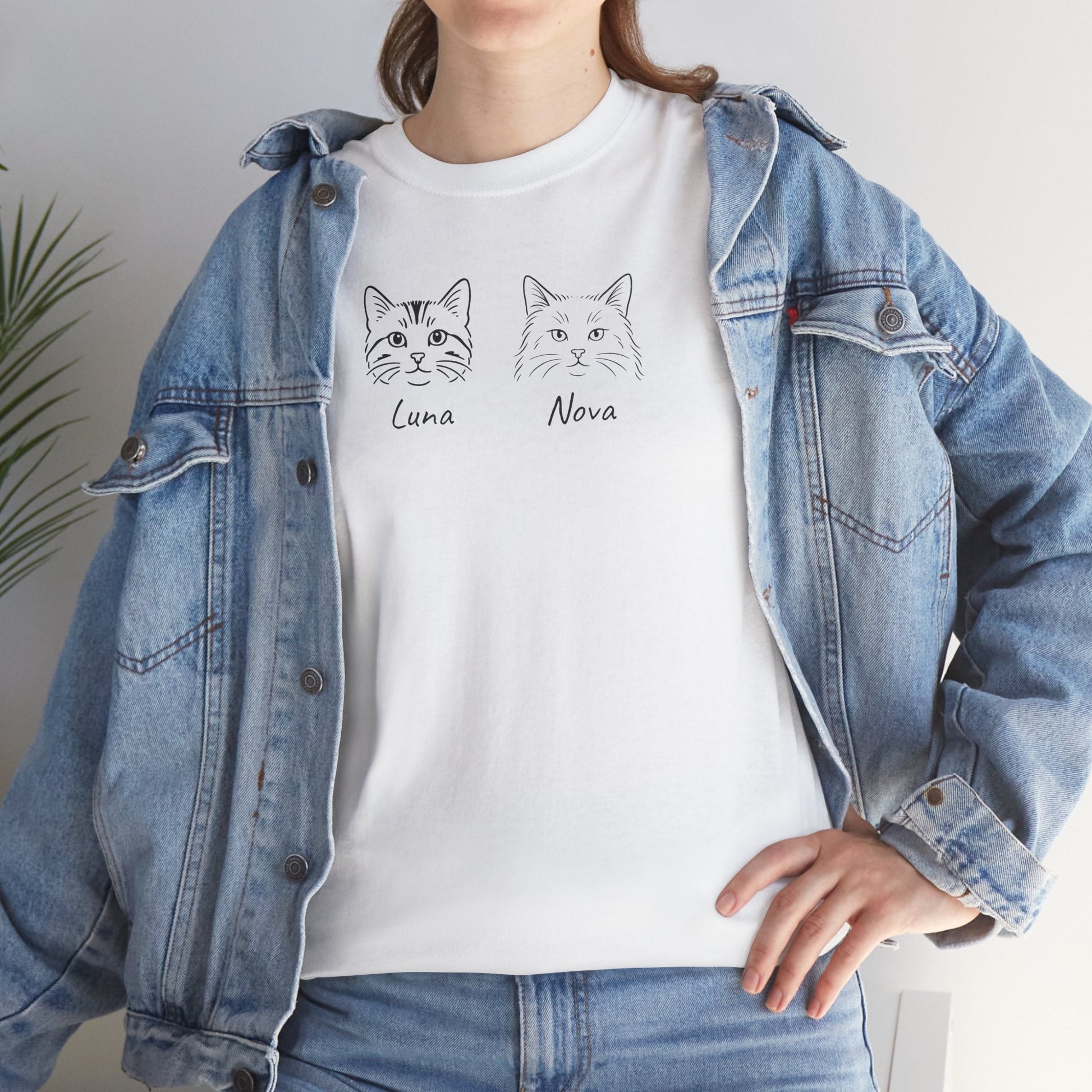 Custom Cat Line Art Tee – Your Cat, Your Style 🐾 - Cocolychee