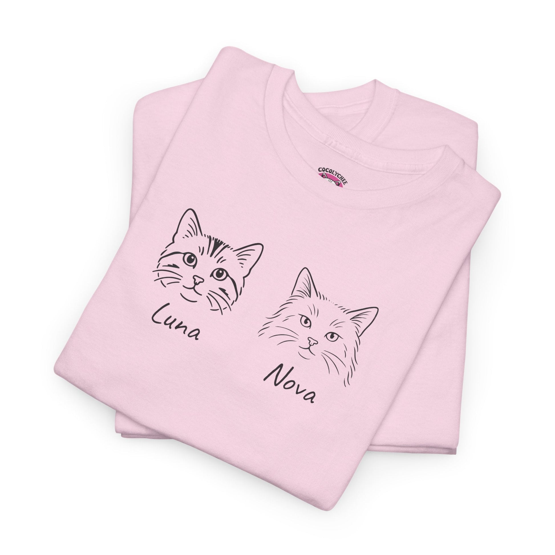 Custom Cat Line Art Tee – Your Cat, Your Style 🐾 - Cocolychee