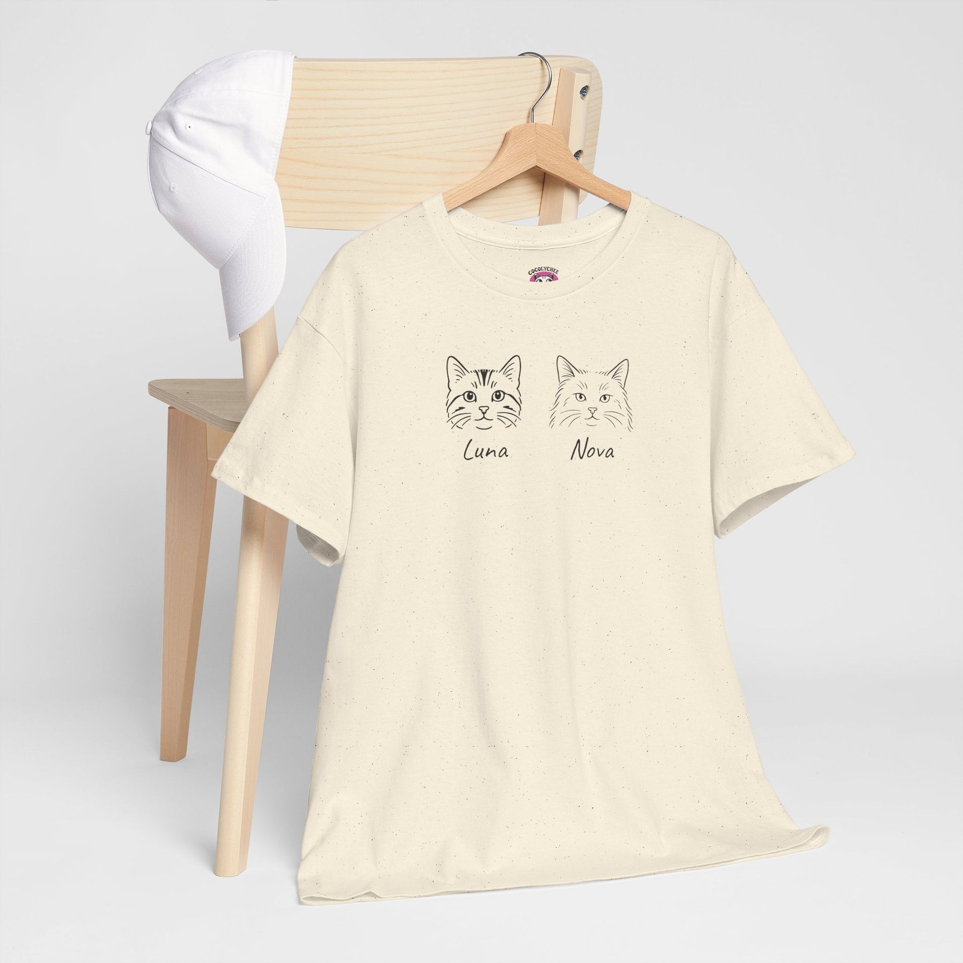 Custom Cat Line Art Tee – Your Cat, Your Style 🐾 - Cocolychee